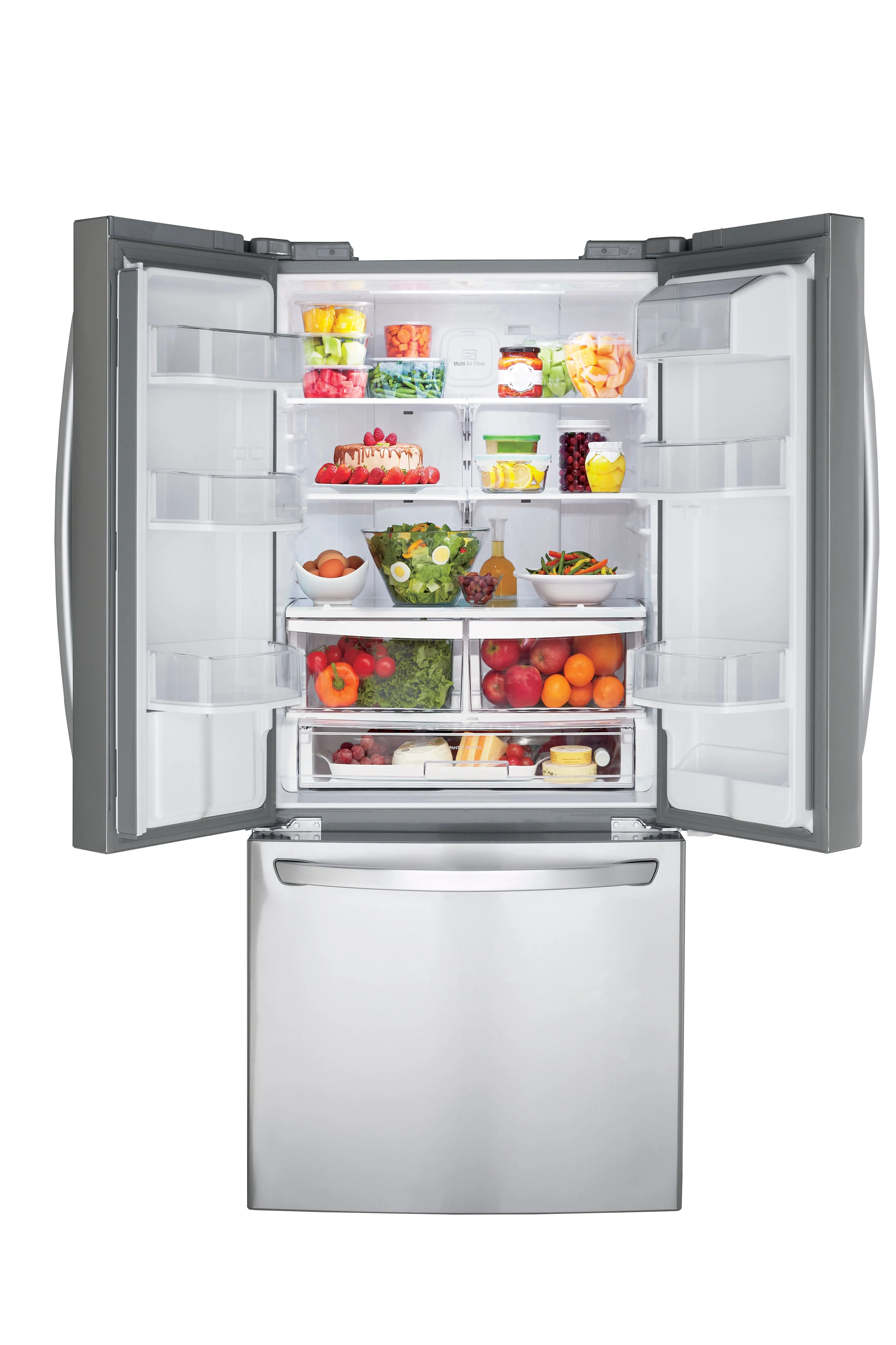 LG 30" Smudge Resistant Stainless Steel French Door Refrigerator with Water dispenser (22 cu. ft.) - LRFWS2200S - Image 5