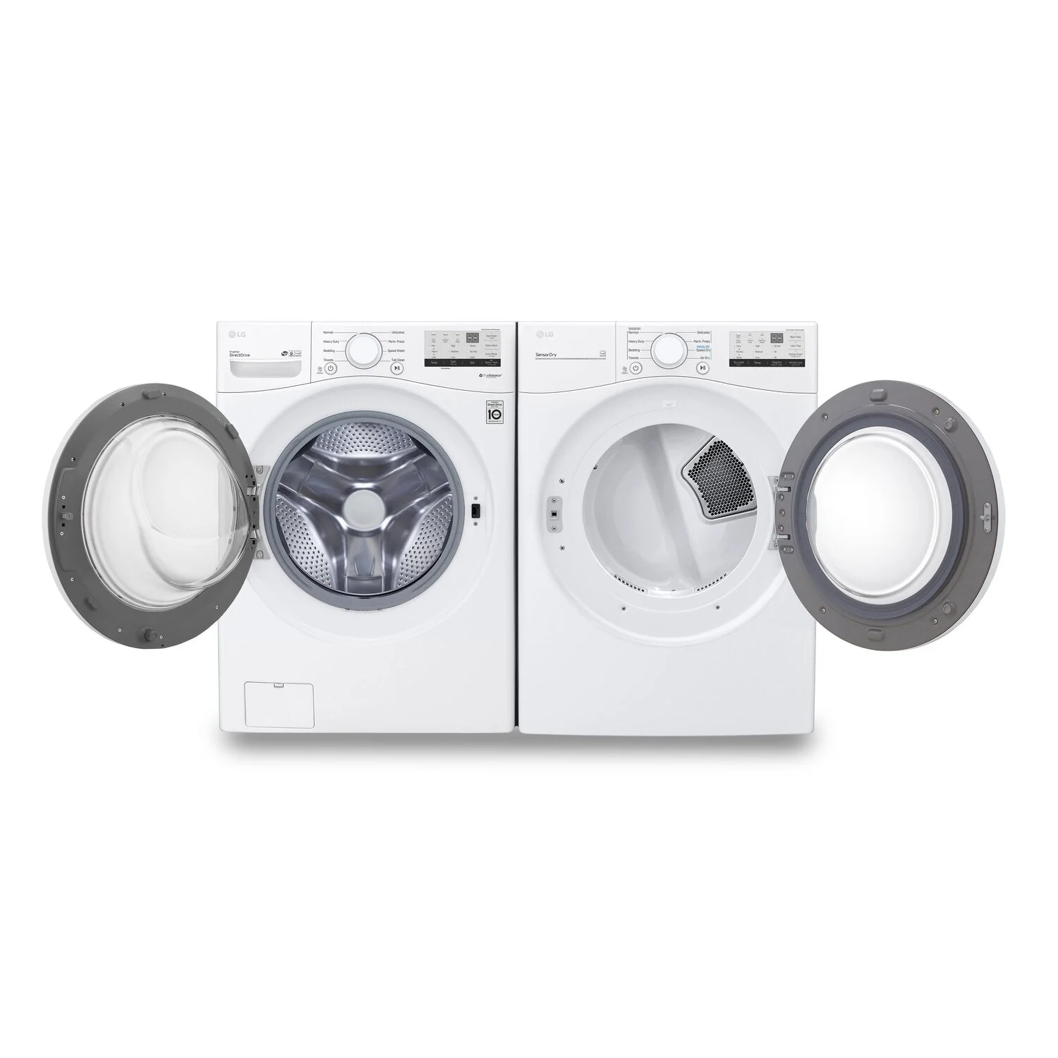 LG 5.2 Cu. Ft. Front-Load Washer and 7.4 Cu. Ft. Electric Dryer - White - WM3400CW /DLE3400W - Image 2