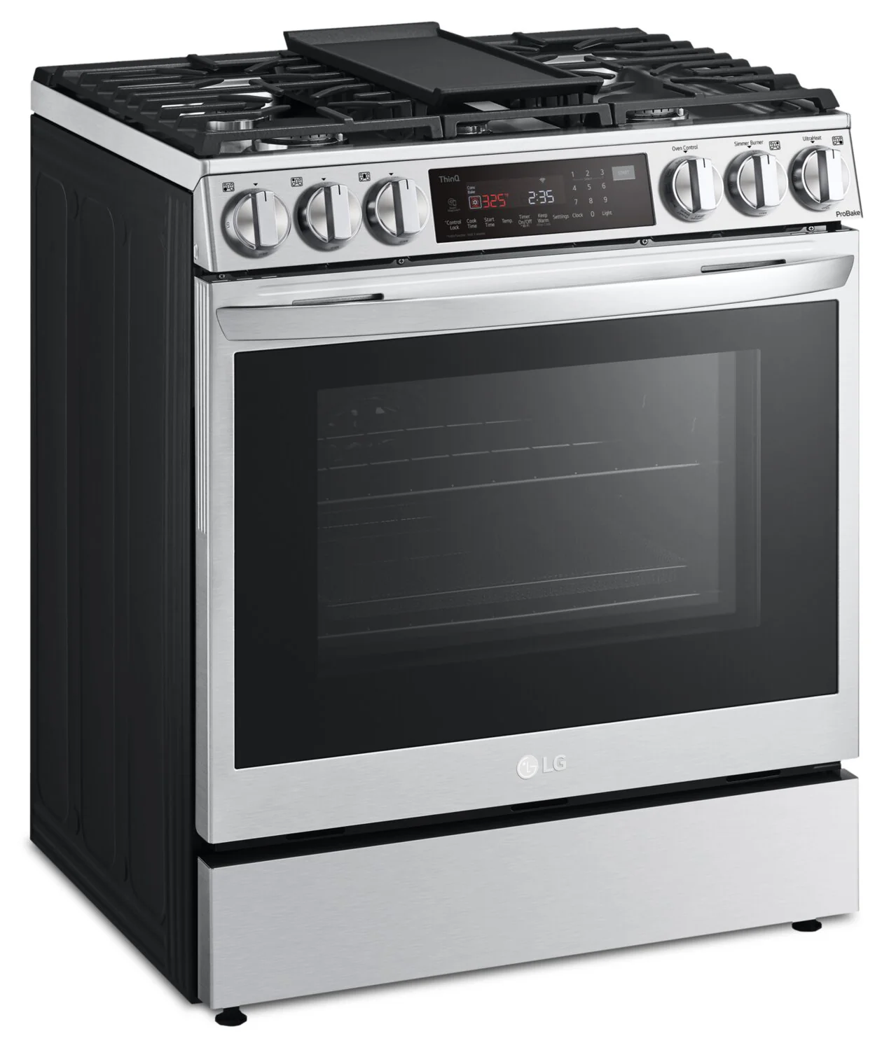 LG 6.3 Cu. Ft. Smart Front-Control Gas Range with Air Fry - LSGL6335F - Image 2