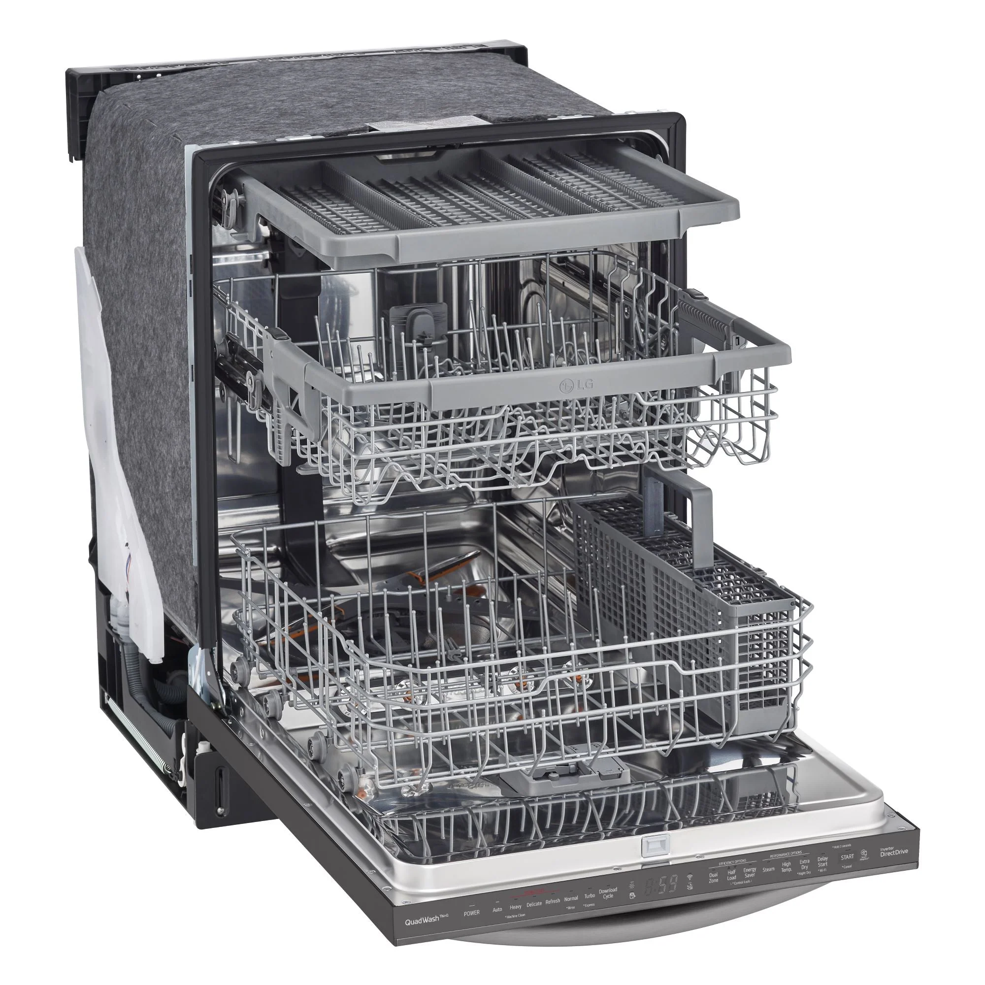 LG Black Stainless Steel Top Control Wi-Fi Enabled Dishwasher with TrueSteam® and 3rd Rack - LDTS5552D - Image 2