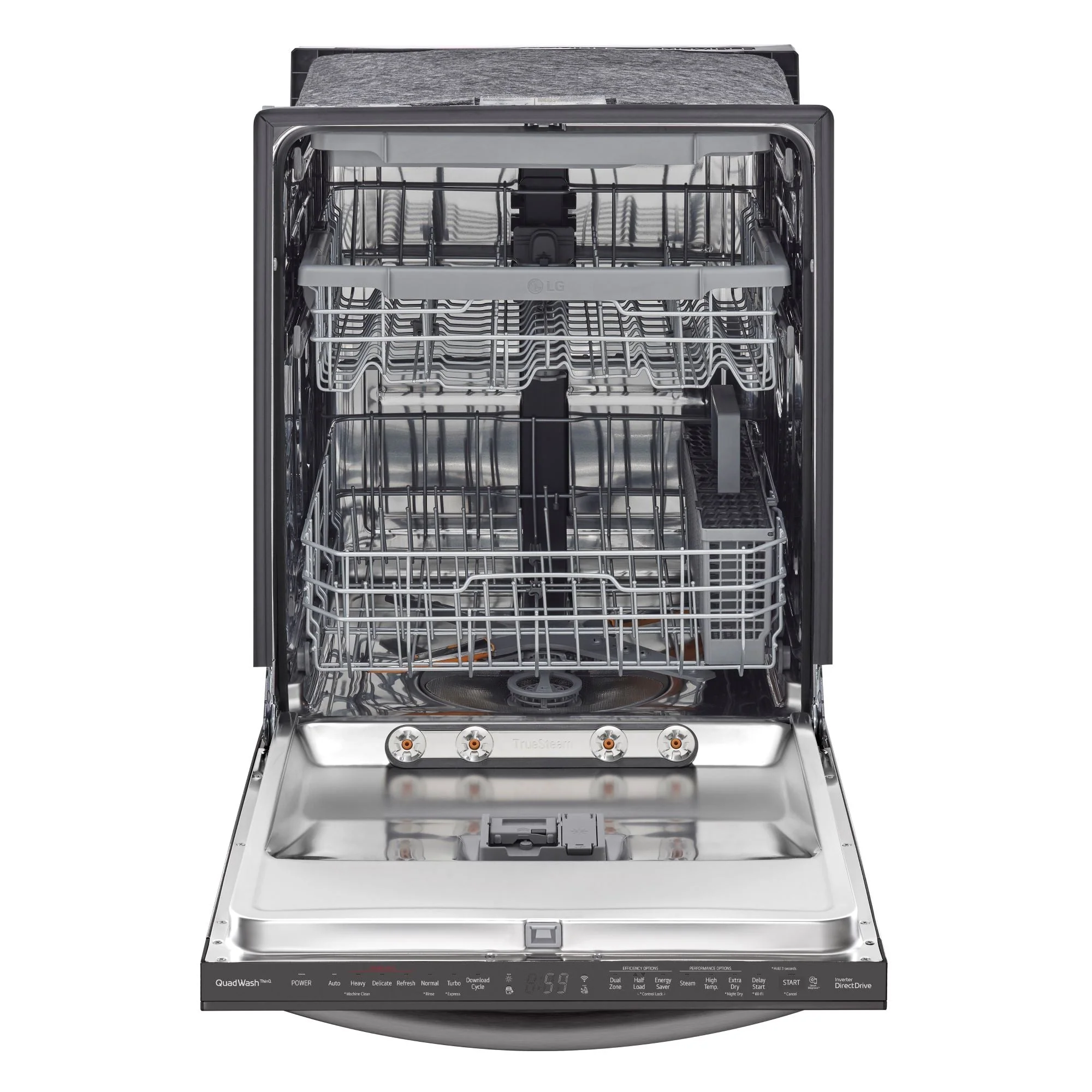 LG Black Stainless Steel Top Control Wi-Fi Enabled Dishwasher with TrueSteam® and 3rd Rack - LDTS5552D - Image 3