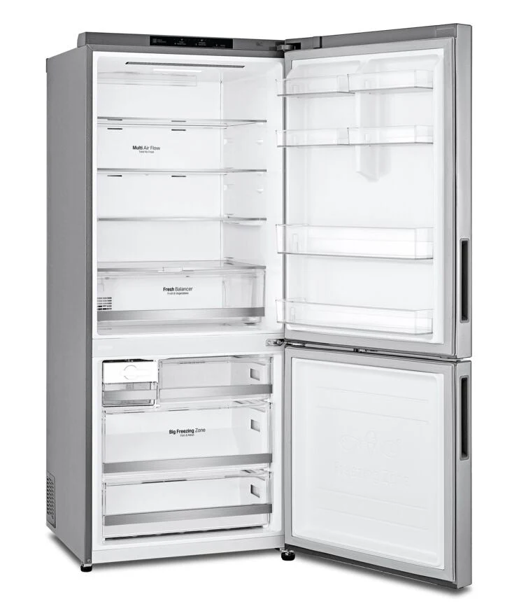 LG Platinum Silver 28" Counter Depth Bottom Freezer Refrigerator with Door Cooling and Flip-up Shelf (15 Cu.Ft) - LBNC15251V - Image 3