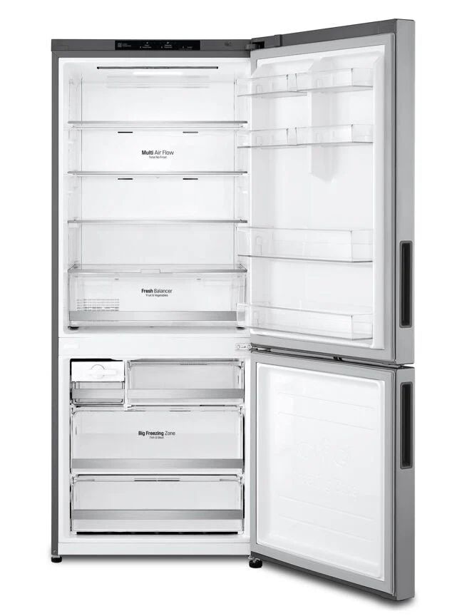 LG Platinum Silver 28" Counter Depth Bottom Freezer Refrigerator with Door Cooling and Flip-up Shelf (15 Cu.Ft) - LBNC15251V - Image 5