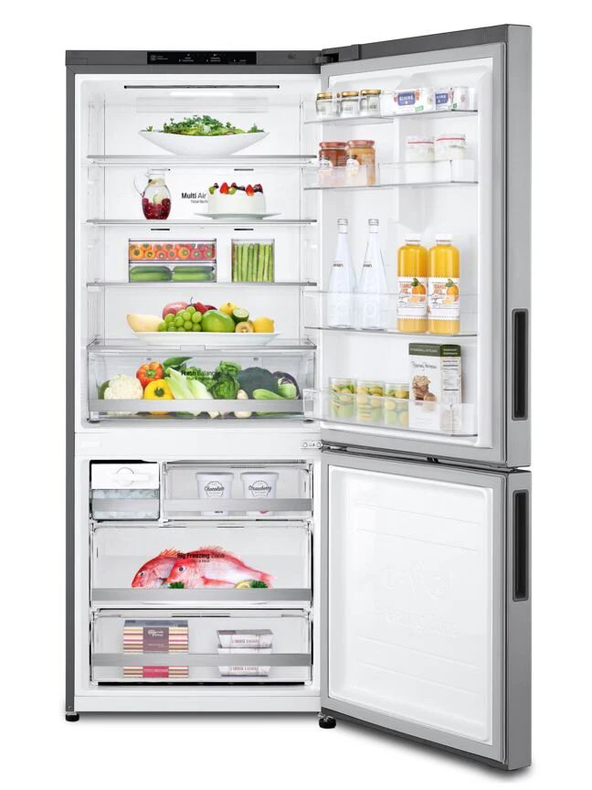 LG Platinum Silver 28" Counter Depth Bottom Freezer Refrigerator with Door Cooling and Flip-up Shelf (15 Cu.Ft) - LBNC15251V - Image 6
