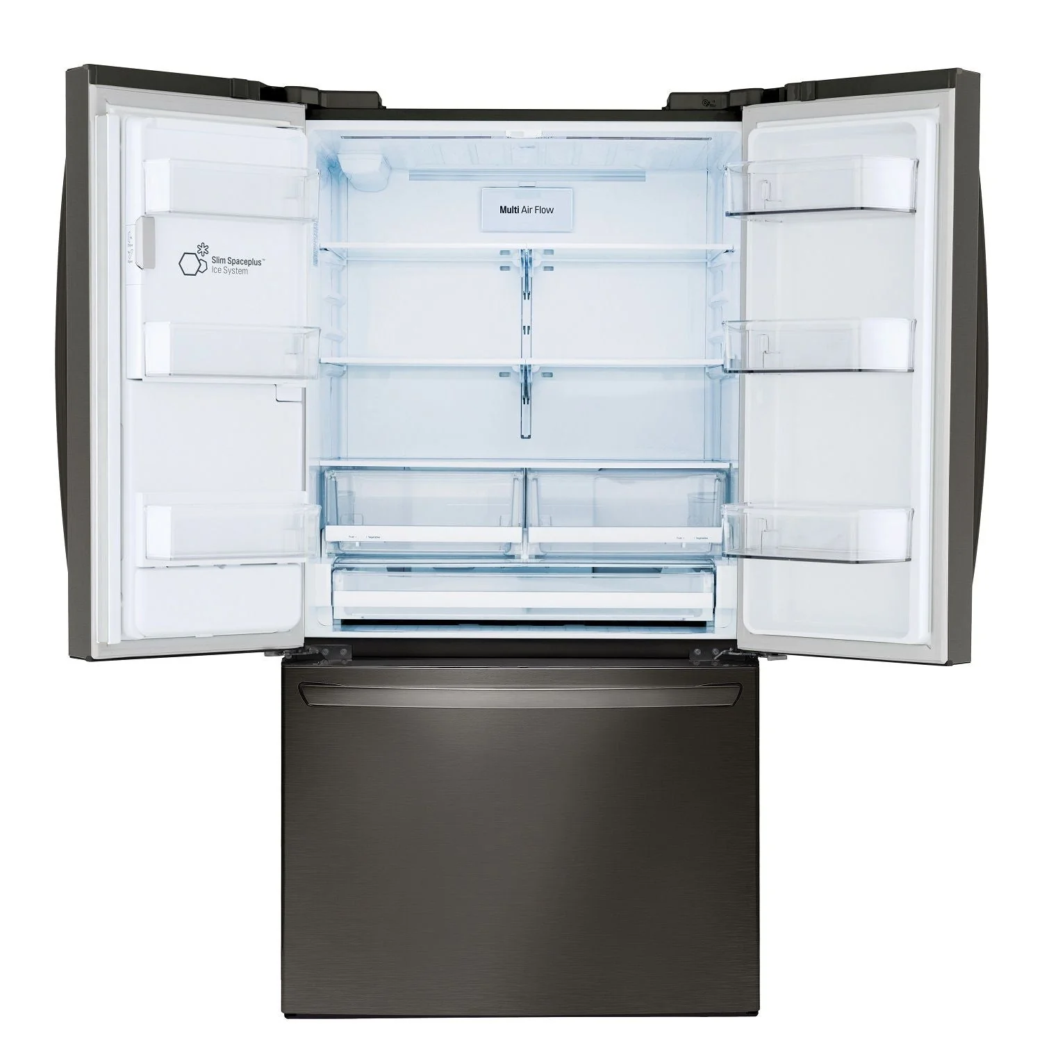 LG Smudge Resistant Black Stainless Steel 36" 28 Cu.ft French Door Refrigerator with Ice & Water Dispenser - LRFS28XBS - Image 3