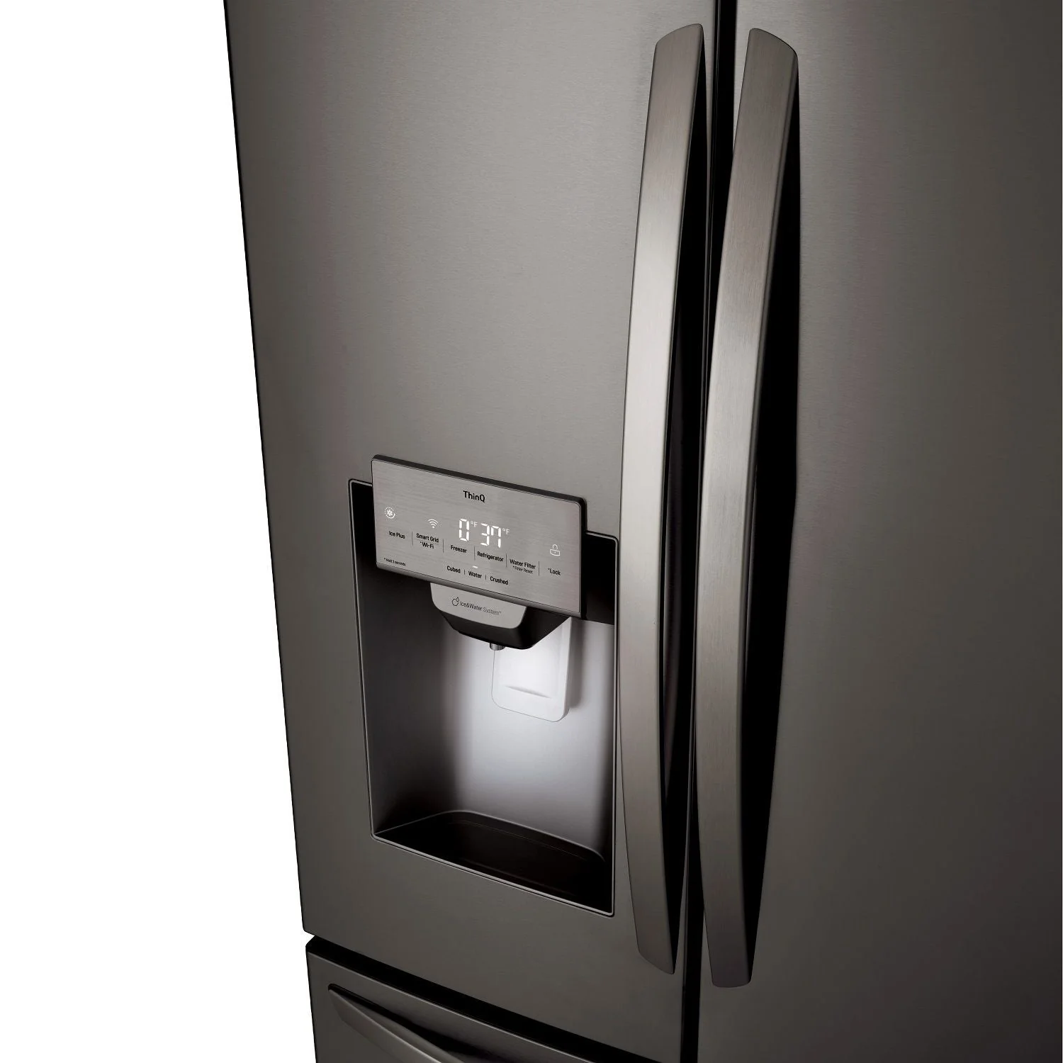LG Smudge Resistant Black Stainless Steel 36" 28 Cu.ft French Door Refrigerator with Ice & Water Dispenser - LRFS28XBS - Image 4