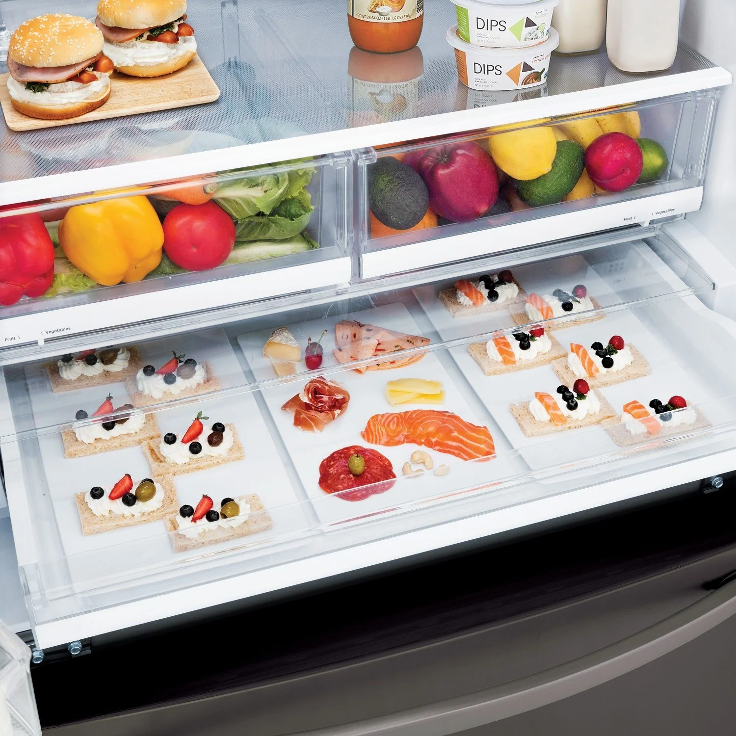 LG Smudge Resistant Black Stainless Steel 36" 28 Cu.ft French Door Refrigerator with Ice & Water Dispenser - LRFS28XBS - Image 9