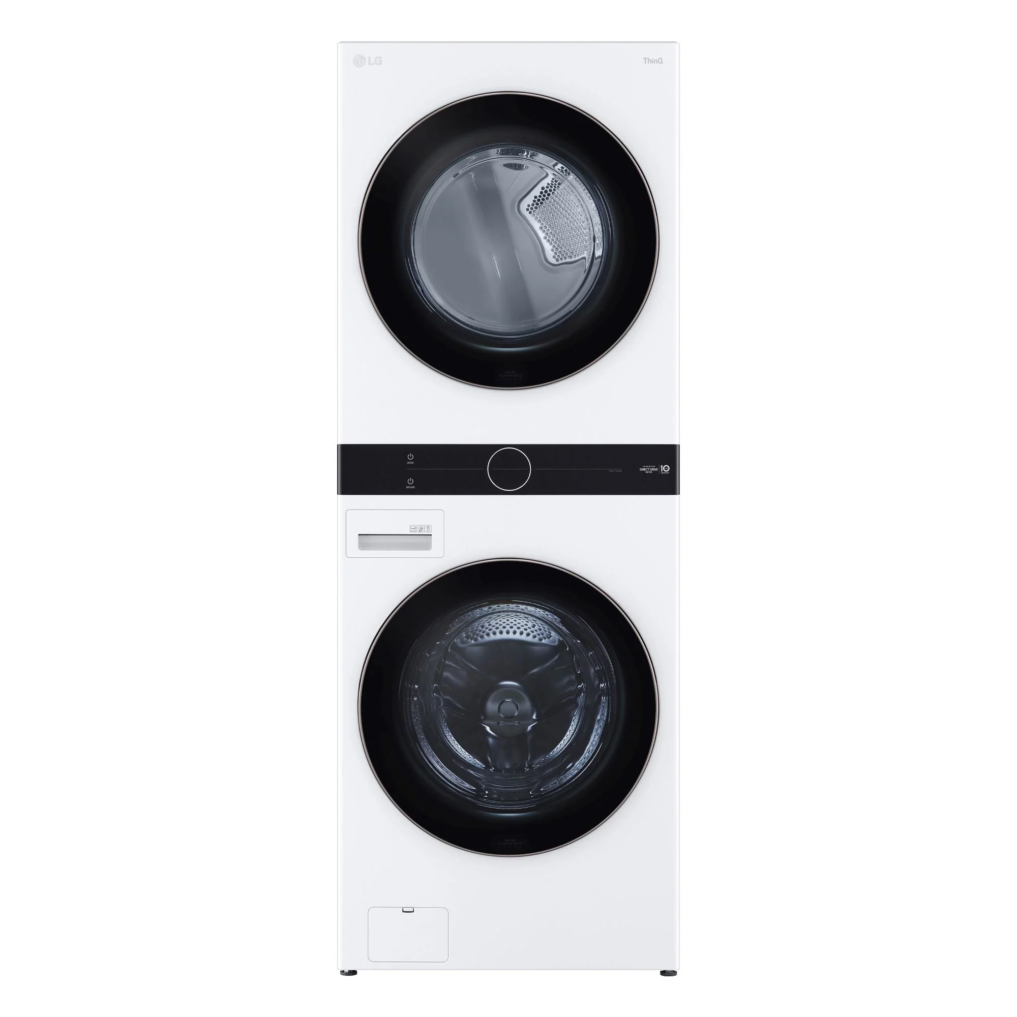 LG White Front Load LG WashTower™ with Centre Control™ 5.2 Cu.Ft. Steam Washer and 7.4 Cu. Ft. Electric Dryer - WKE100HWA - Image 2