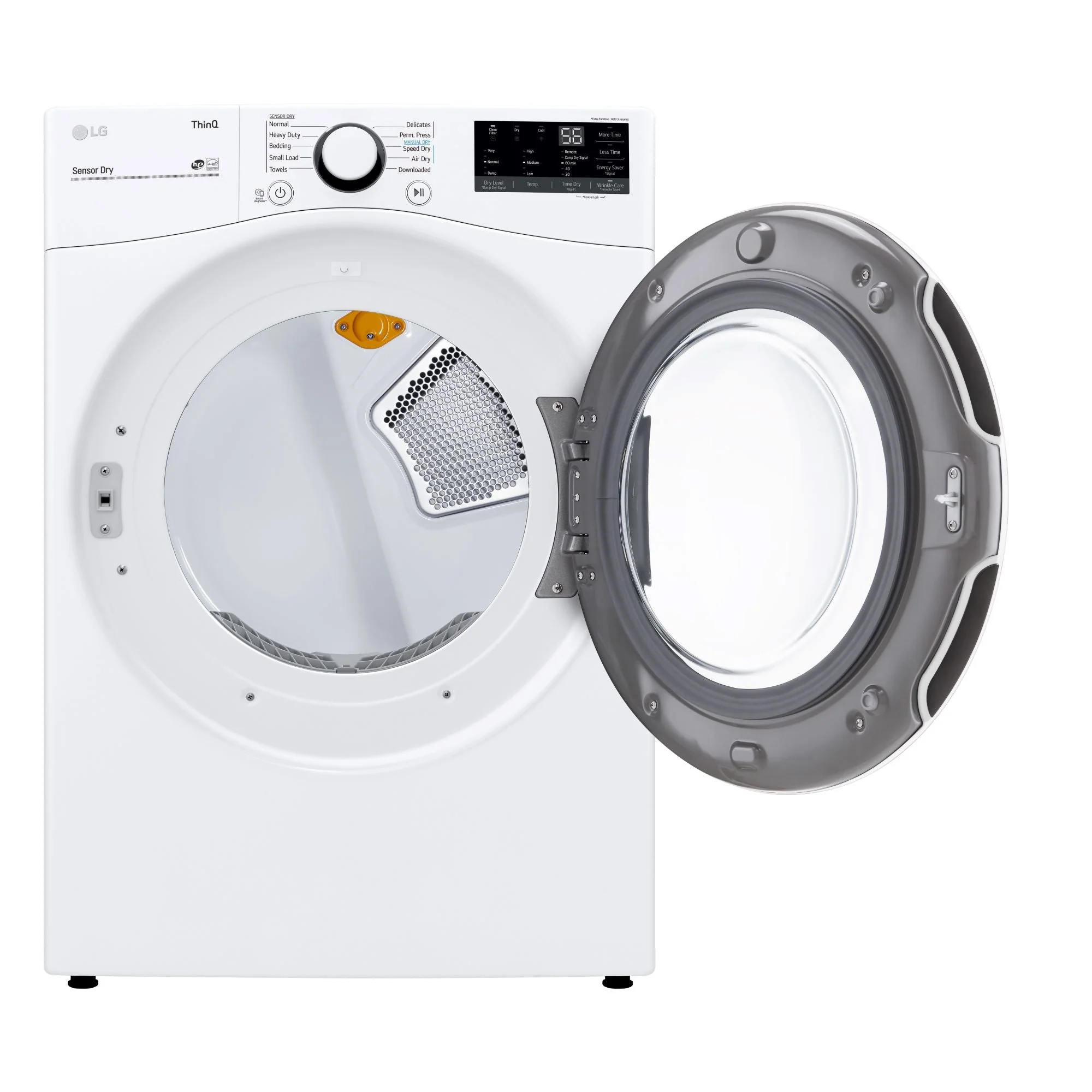 LG White Smart Wi-Fi Enabled Front Load Gas Dryer with Built-In AI (7.4 Cu. Ft.) - DLG3601W - Image 5