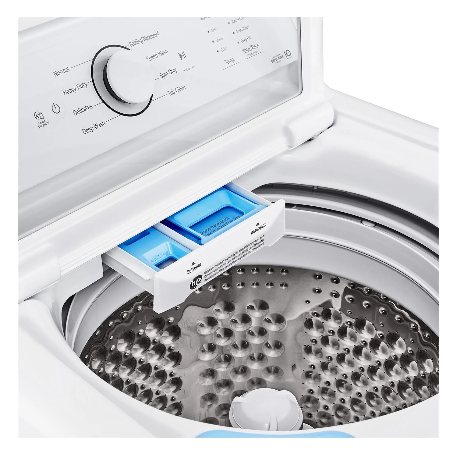 LG White Top Load Washer with Agitator and SlamProof® Glass Lid (4.8 Cu. Ft) - WT6105CW - Image 7