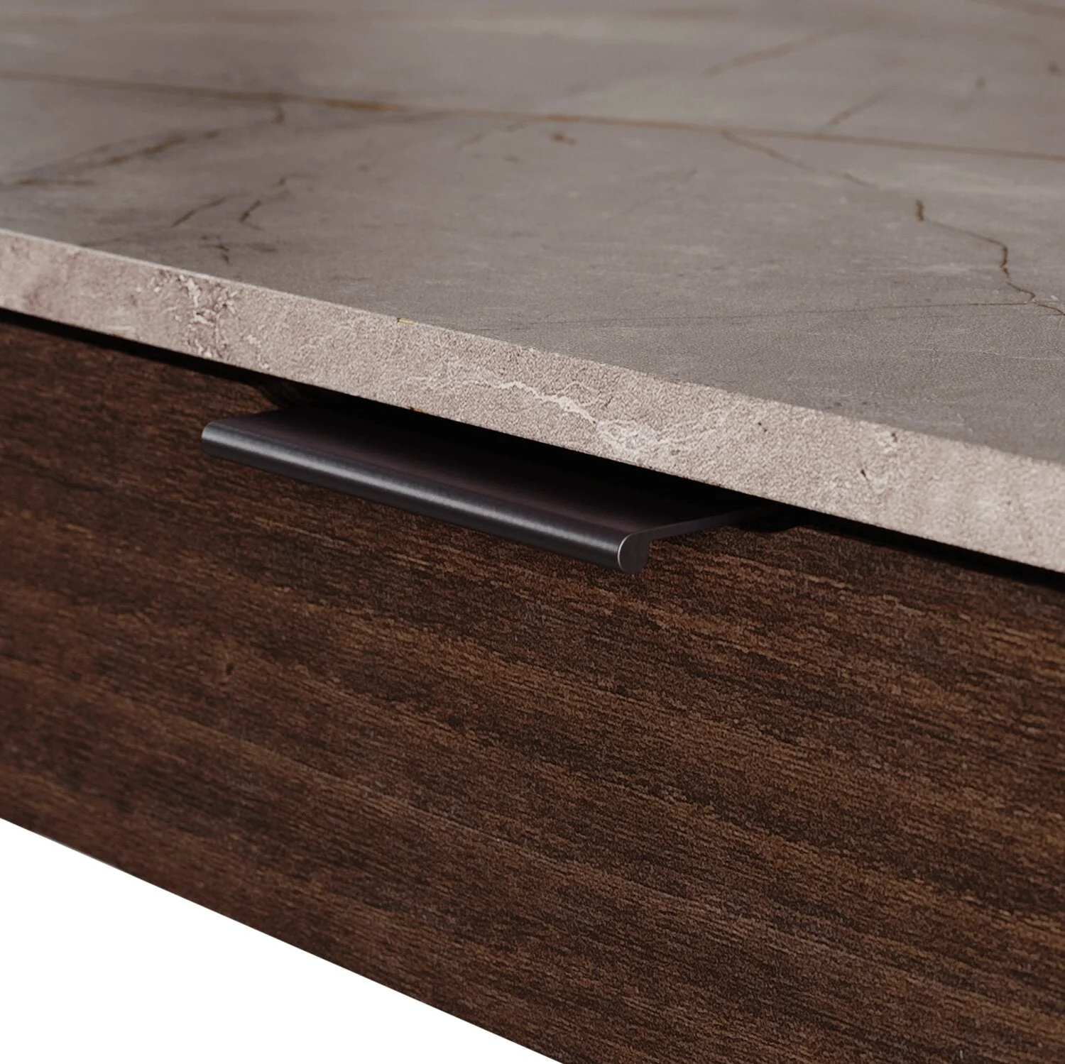 Liano L-Shaped Desk - Umber Wood - Image 3