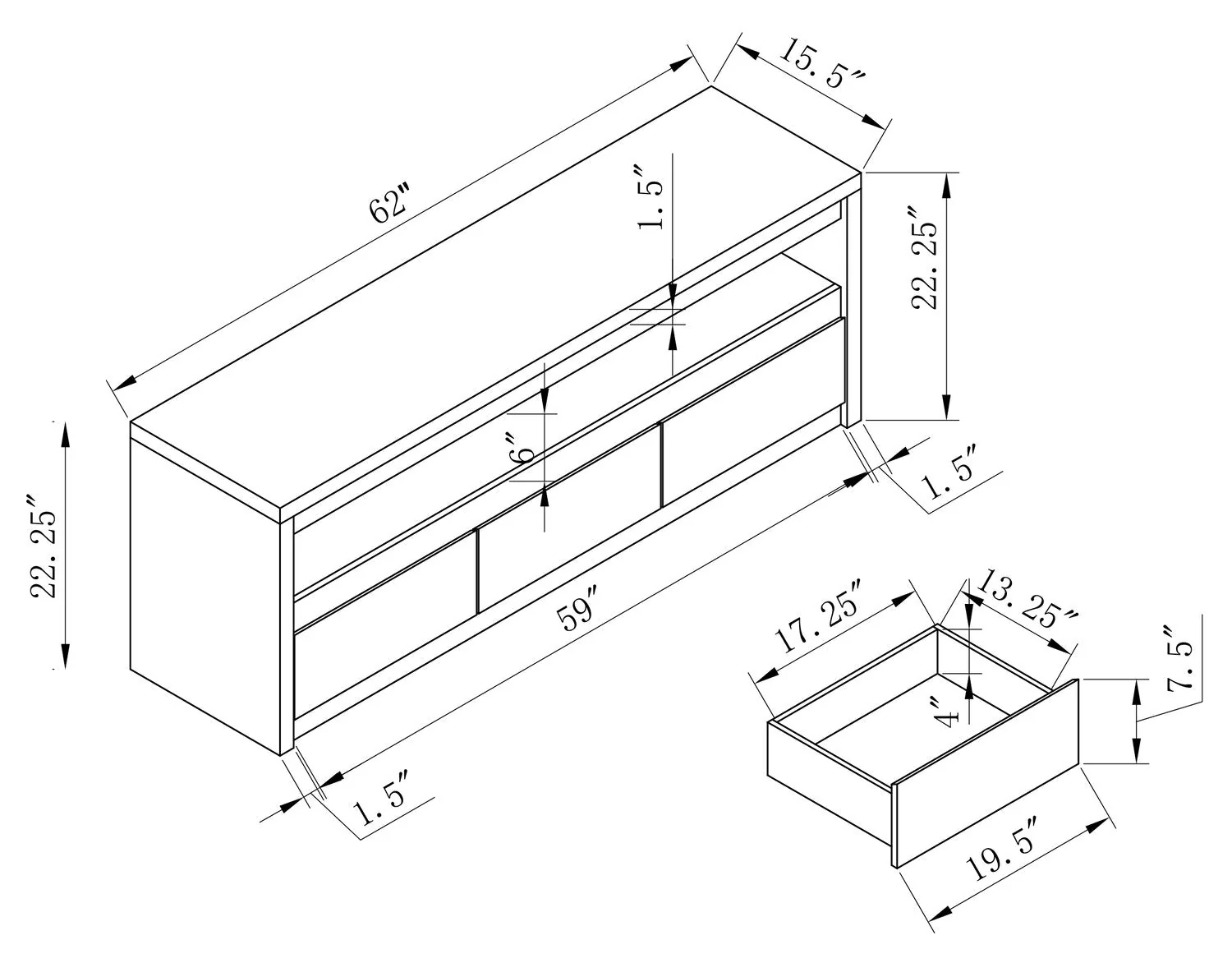 Link 3-Piece Entertainment Centre with 62" TV Opening - Image 7