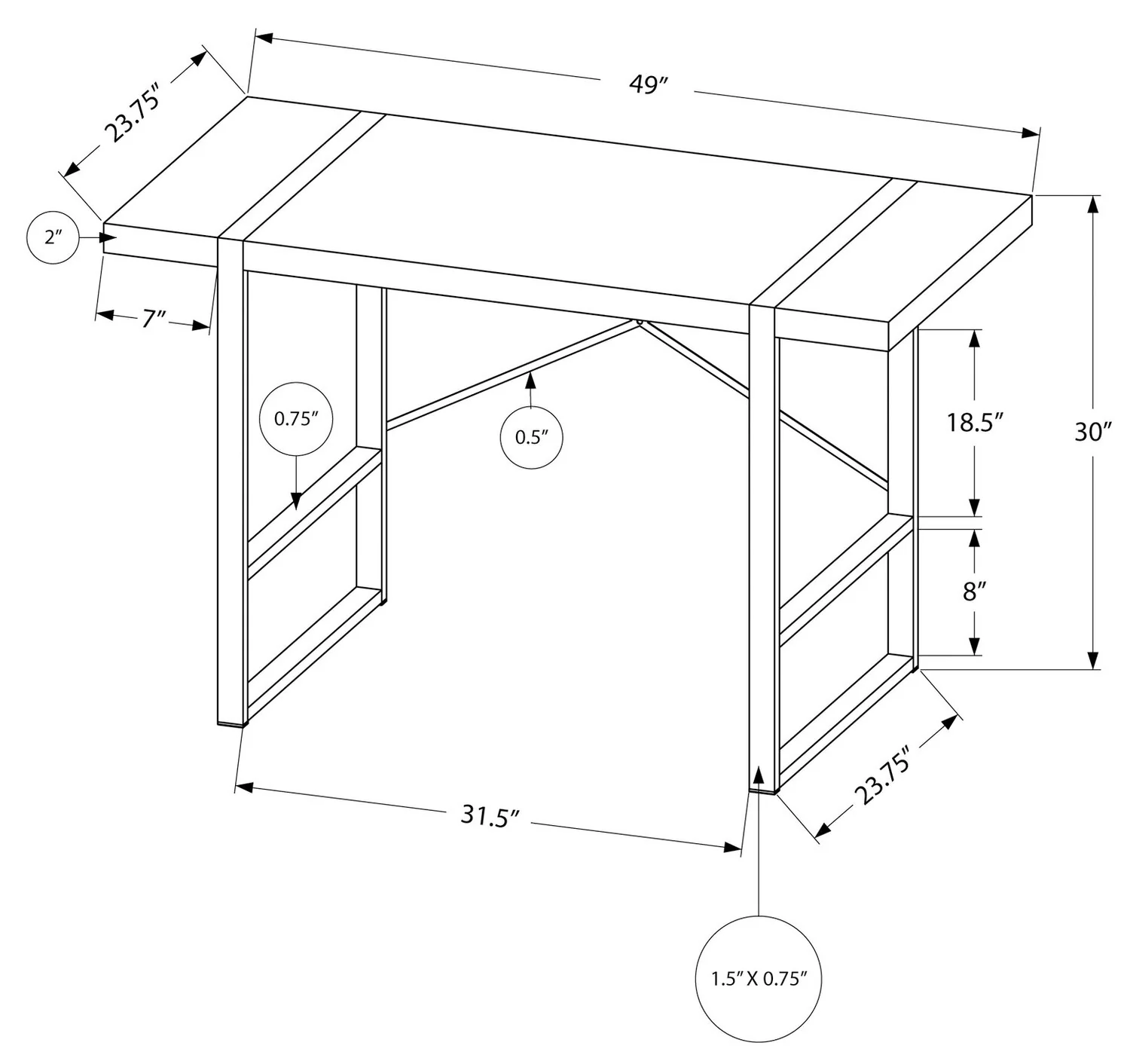 Lisgar Desk - Grey Concrete-Look - Image 8