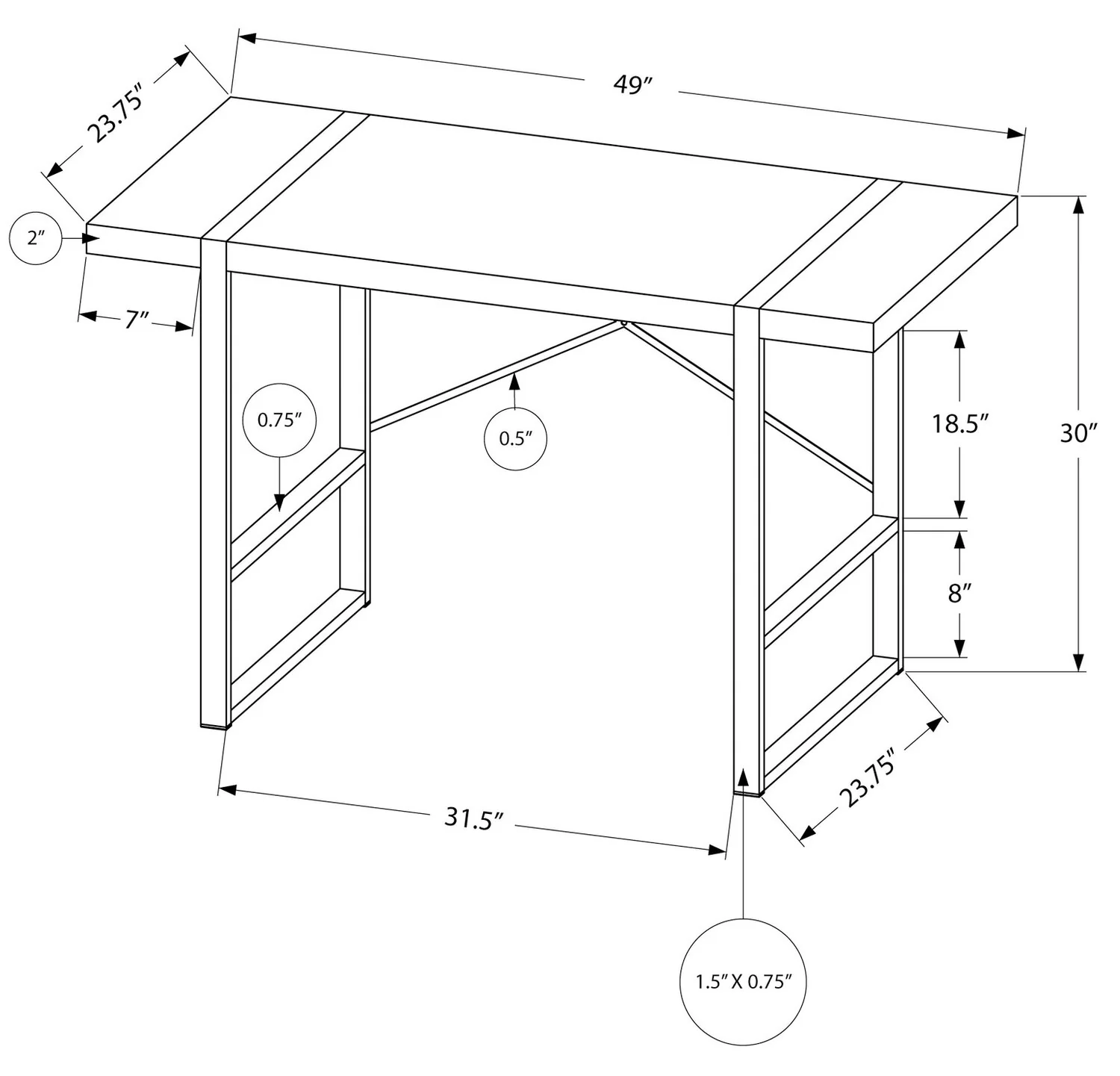 Lisgar Desk - Walnut - Image 8
