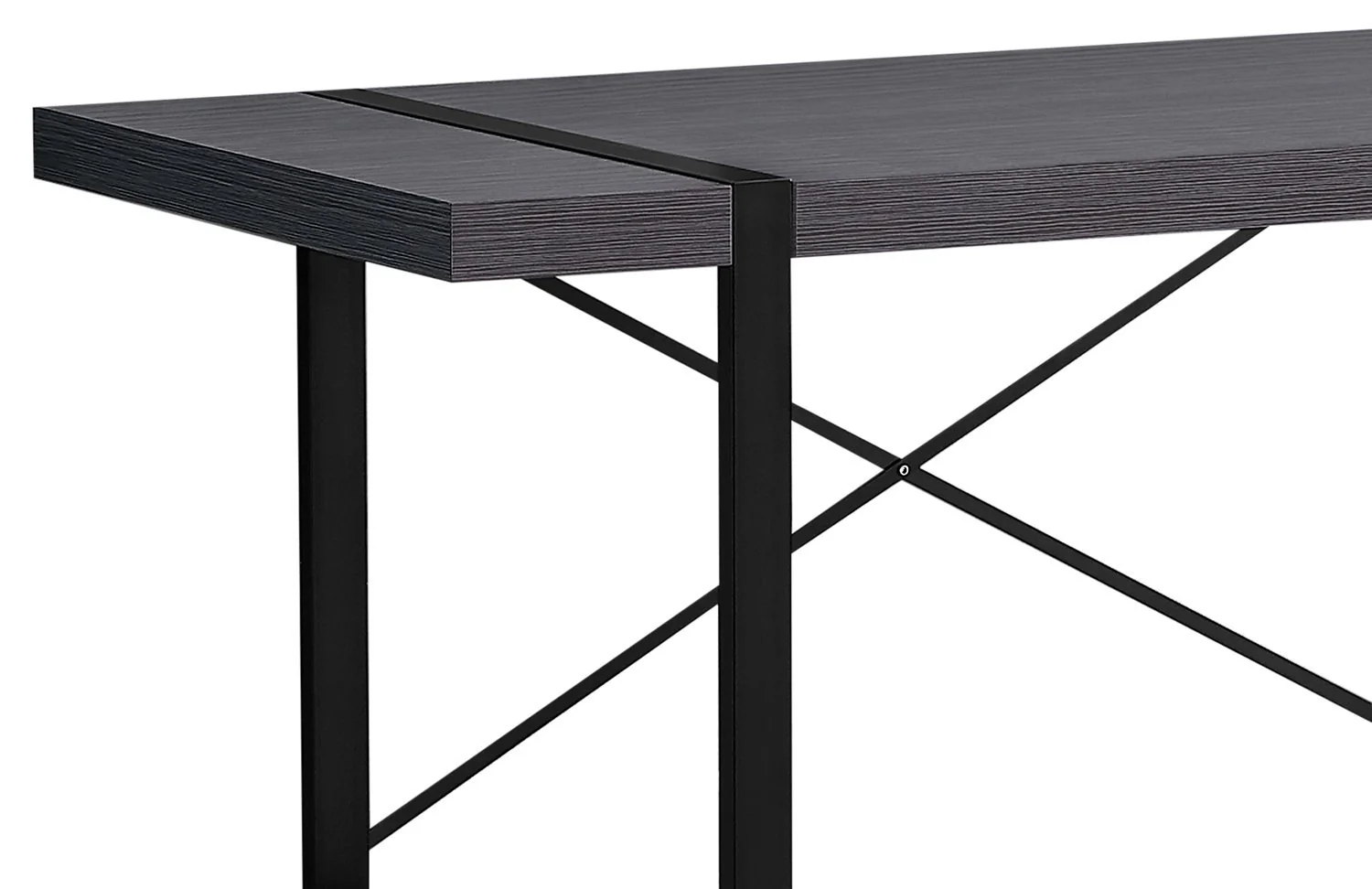 Lisgar Reclaimed Wood Look Desk - Dark Grey - Image 2