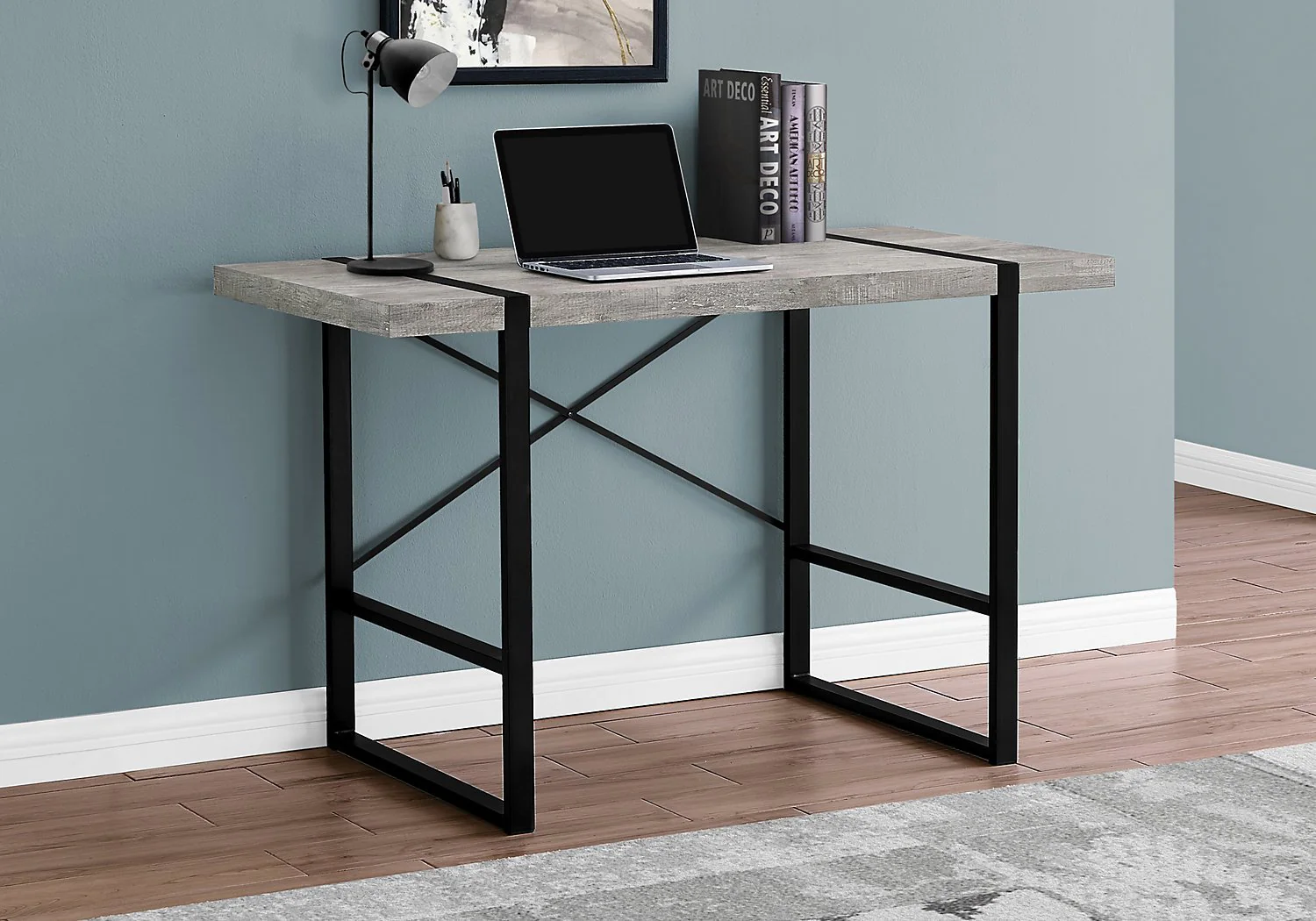Lisgar Reclaimed Wood Look Desk - Grey - Image 4