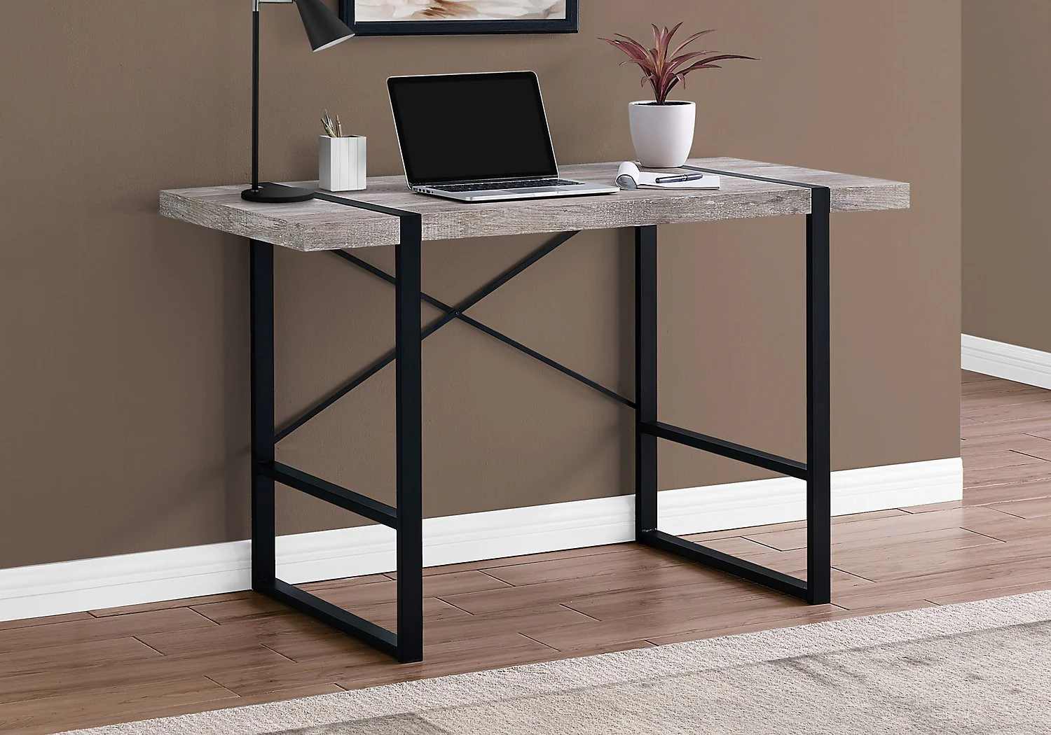Lisgar Reclaimed Wood Look Desk - Taupe - Image 4