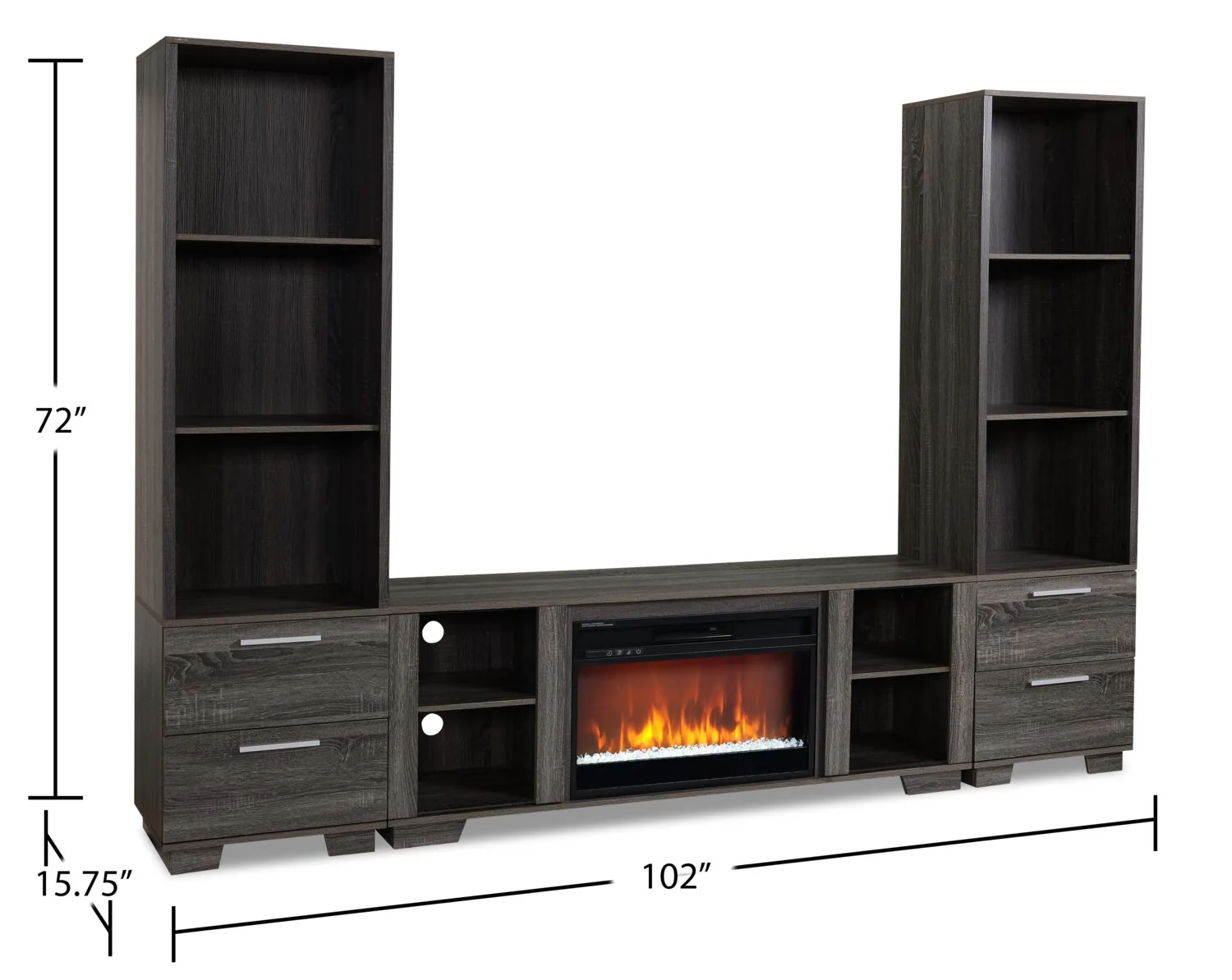 Lixa 3-Piece Entertainment Centre with 65" TV Opening - Grey - Image 7