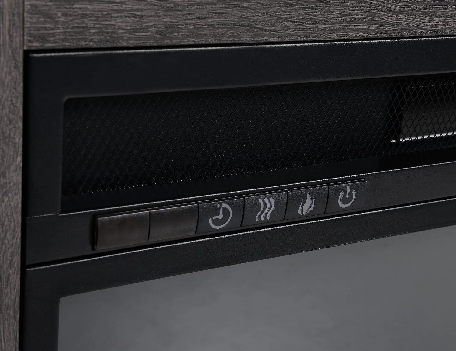 Lixa 62" TV Stand with Crystal Ember Firebox - Grey - Image 3