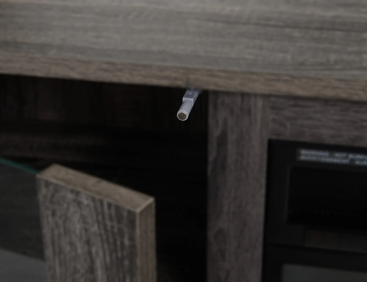 Lixa 62" TV Stand with Crystal Ember Firebox - Grey - Image 4