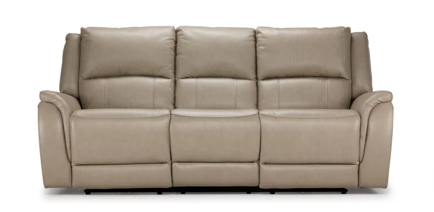 London Leather Power Reclining Sofa - Taupe - Image 2