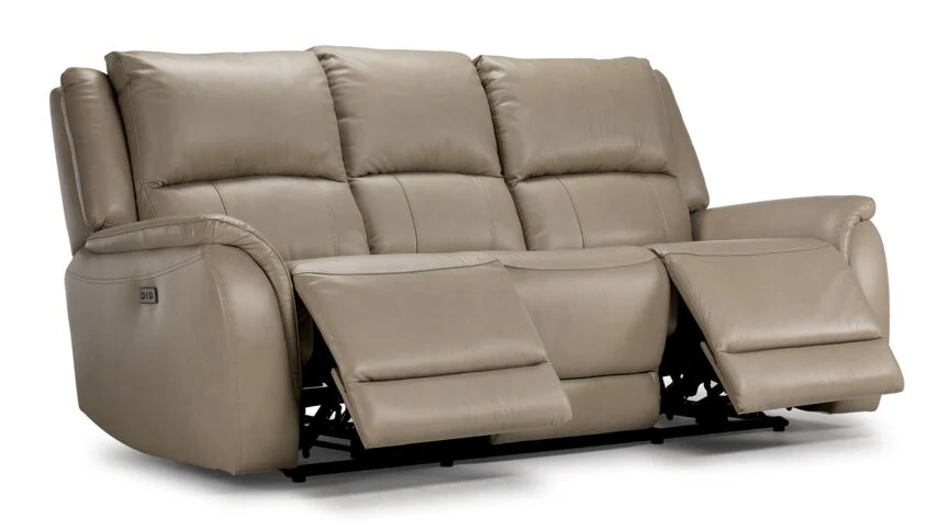 London Leather Power Reclining Sofa - Taupe - Image 3