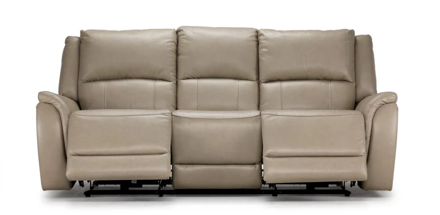 London Leather Power Reclining Sofa - Taupe - Image 4