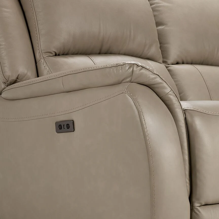 London Leather Power Reclining Sofa - Taupe - Image 5