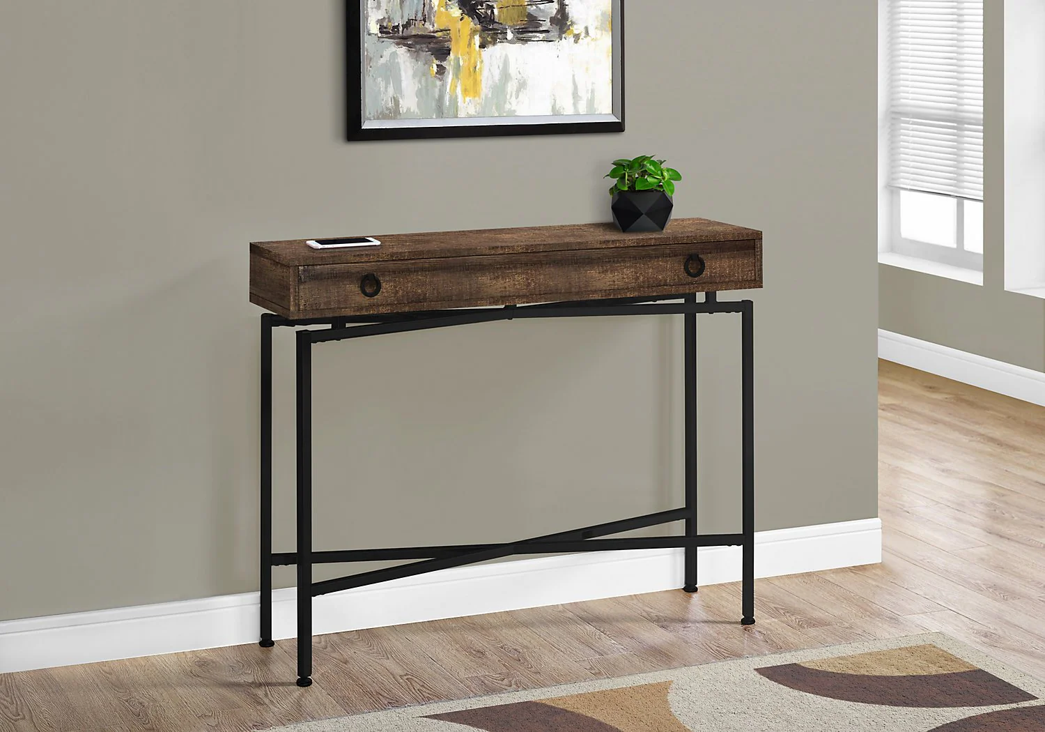 Lucena Reclaimed Wood-Look Sofa Table - Brown - Image 4