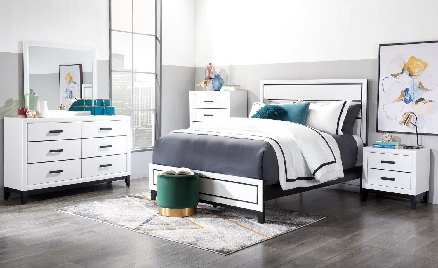 Lucila 5-Piece Queen Bedroom Set - White - Image 2
