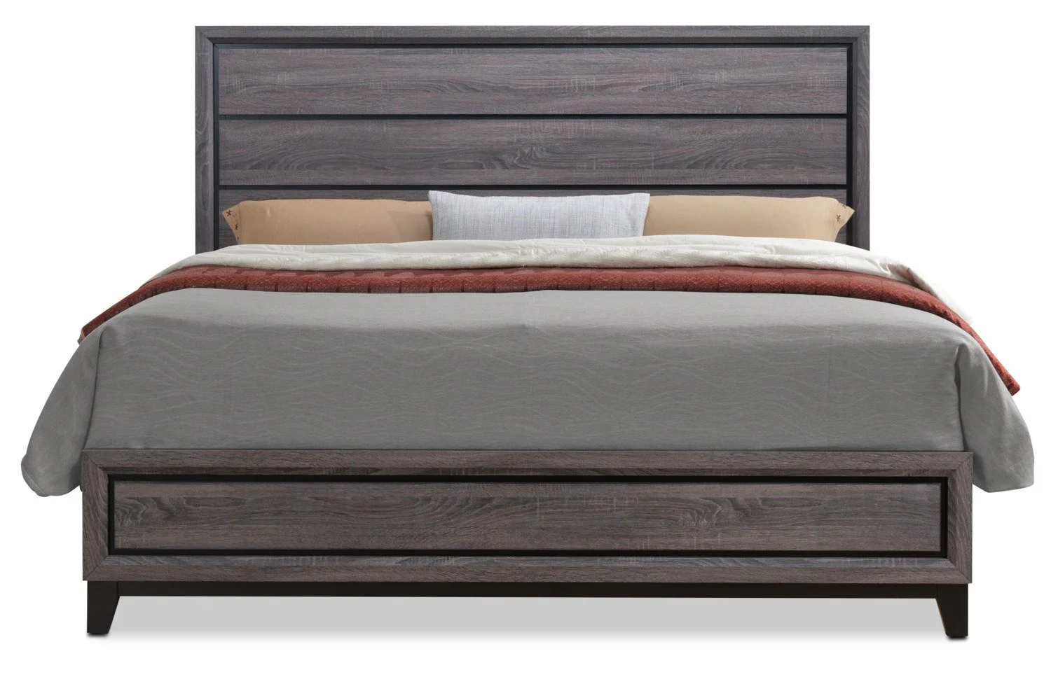 Lucila King Bed - Grey-Brown - Image 3