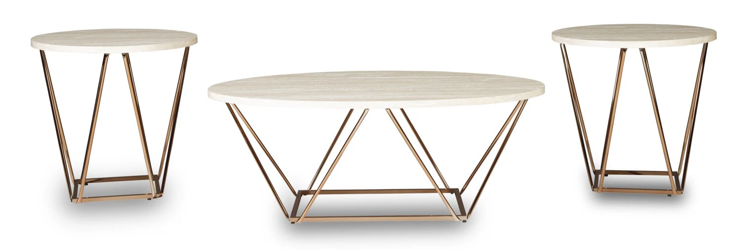 Lydia 3-Piece Coffee and Two End Tables Package - Image 2