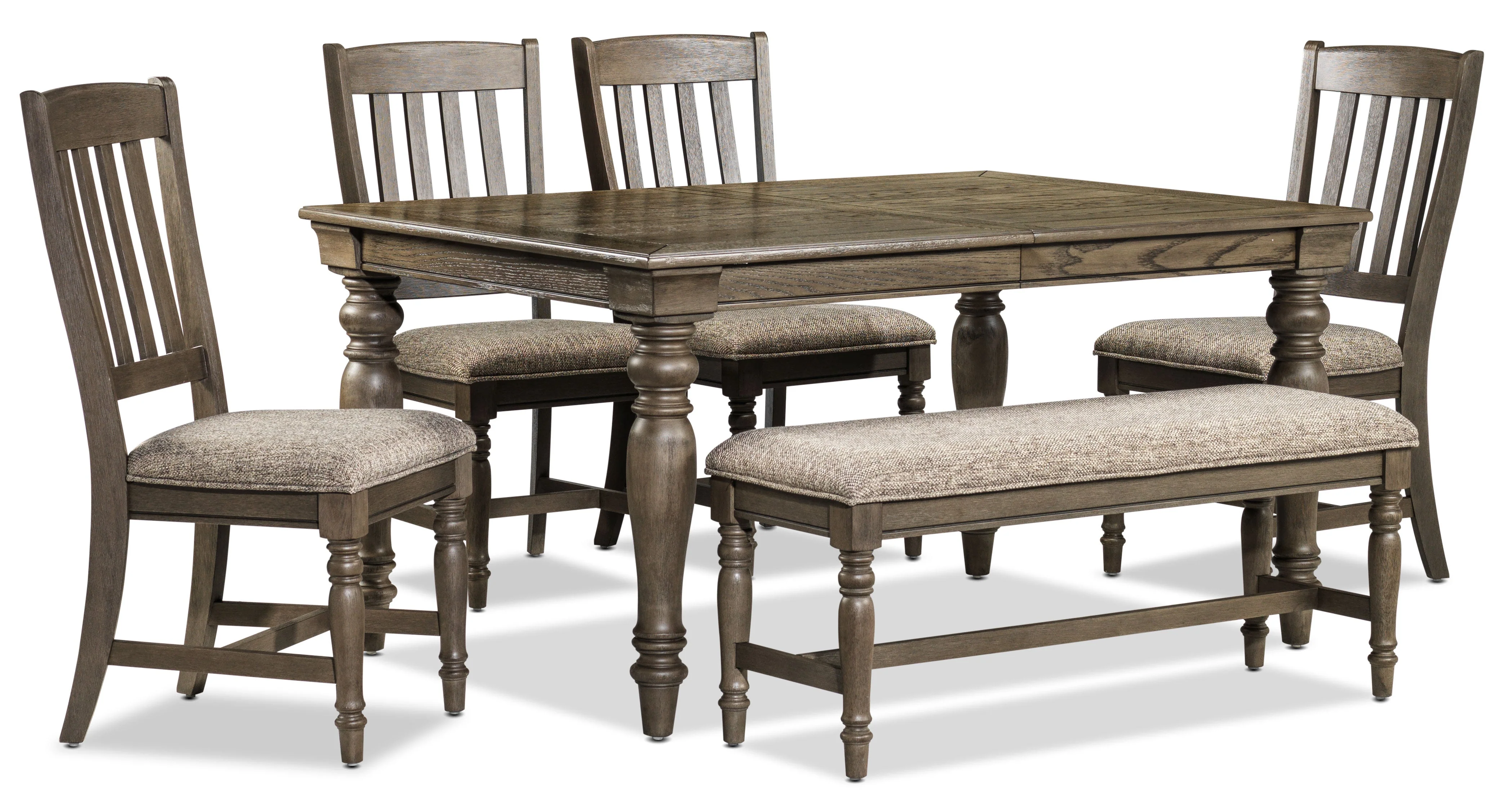 Lynnhaven 6-Piece Dining Room Set with Bench - Roasted Oak - Image 5