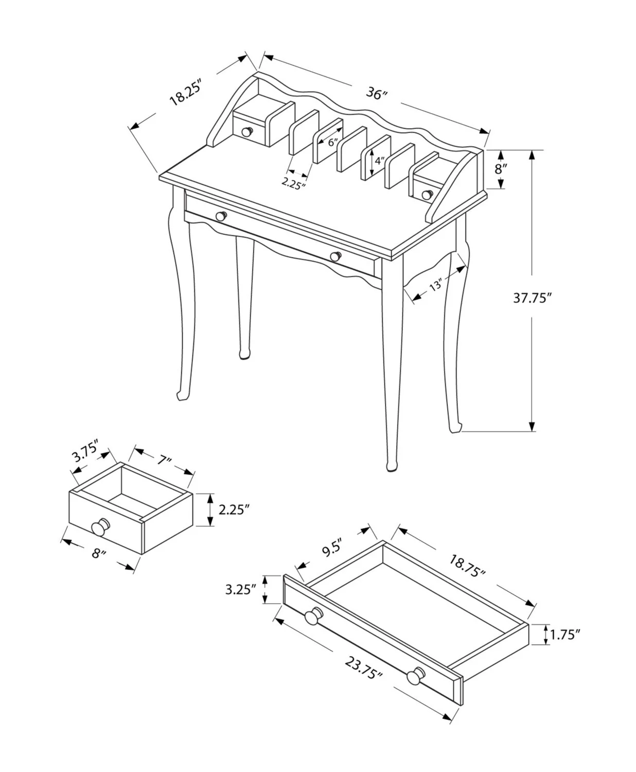 Lyra Desk - Dark Cherry - Image 4