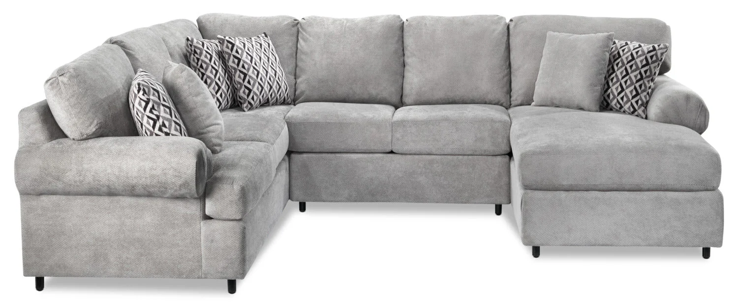 Macon 4-Piece Sectional with Right-Facing Chaise - Ash - Image 4