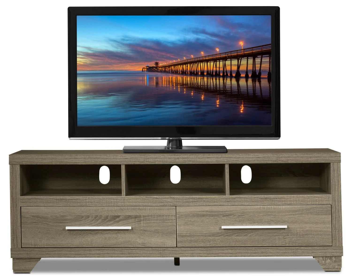 Maldon 60" TV Stand - Grey - Image 2