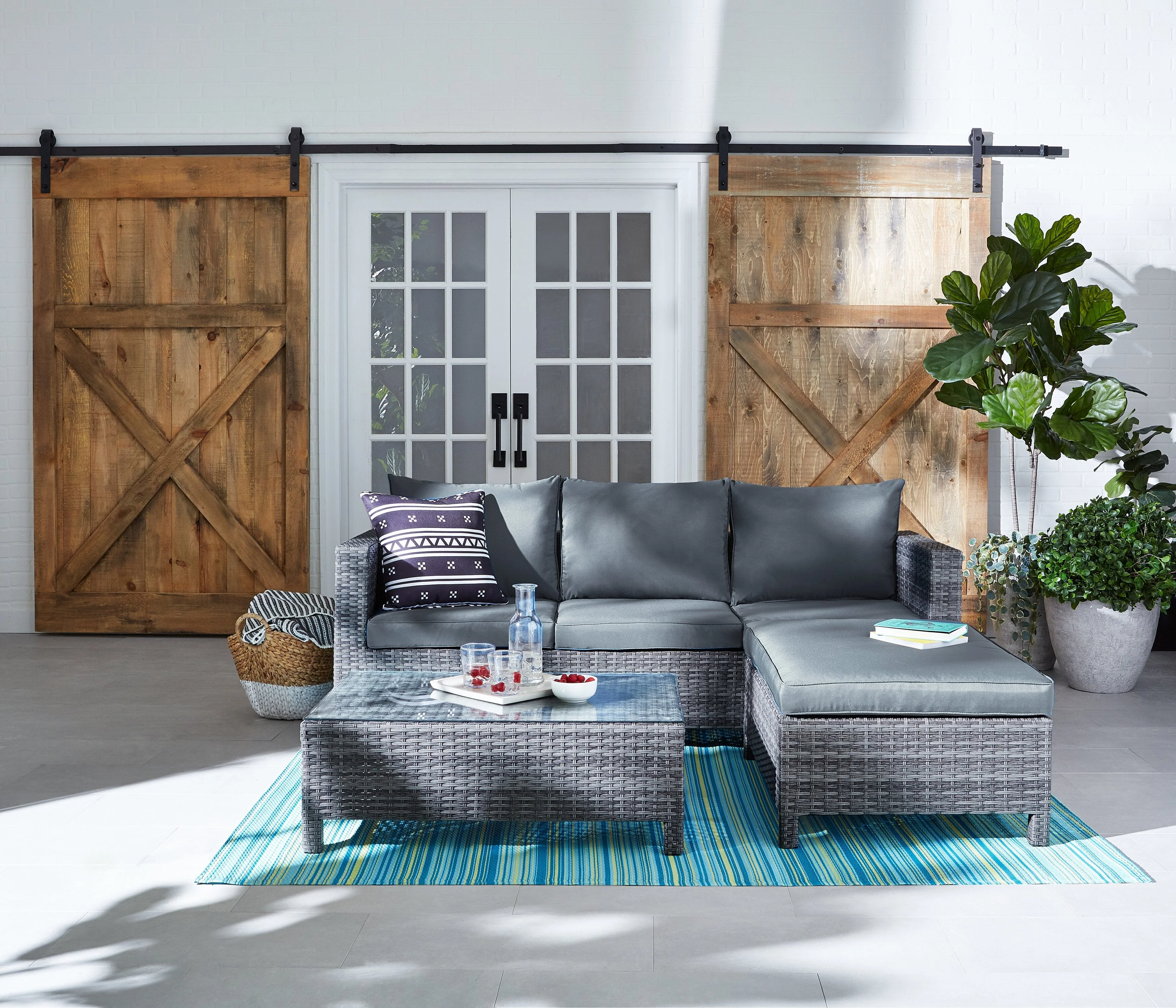 Manila 3-Piece Patio Conversation Set - Dark Grey - Image 7