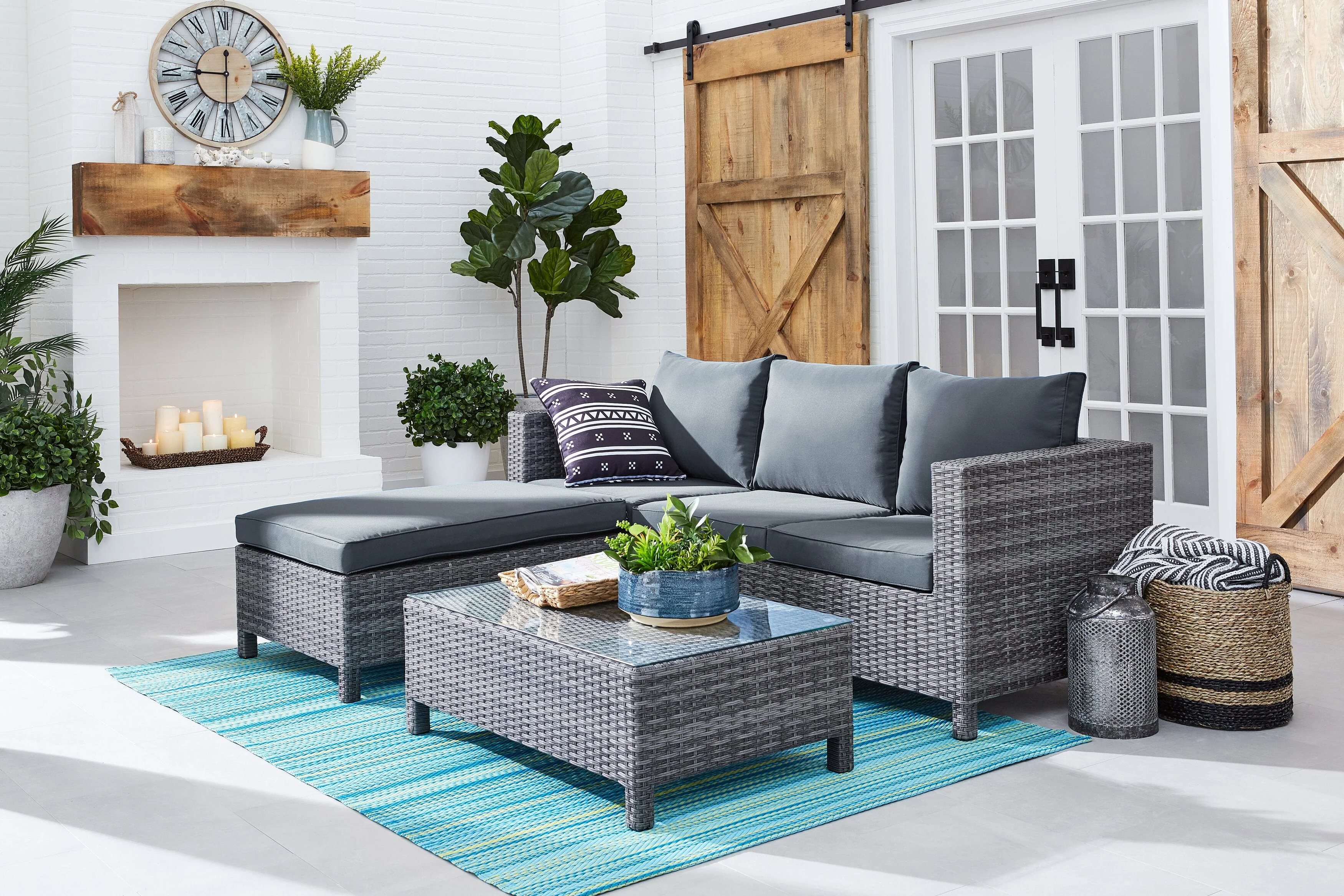 Manila 3-Piece Patio Conversation Set - Dark Grey - Image 8