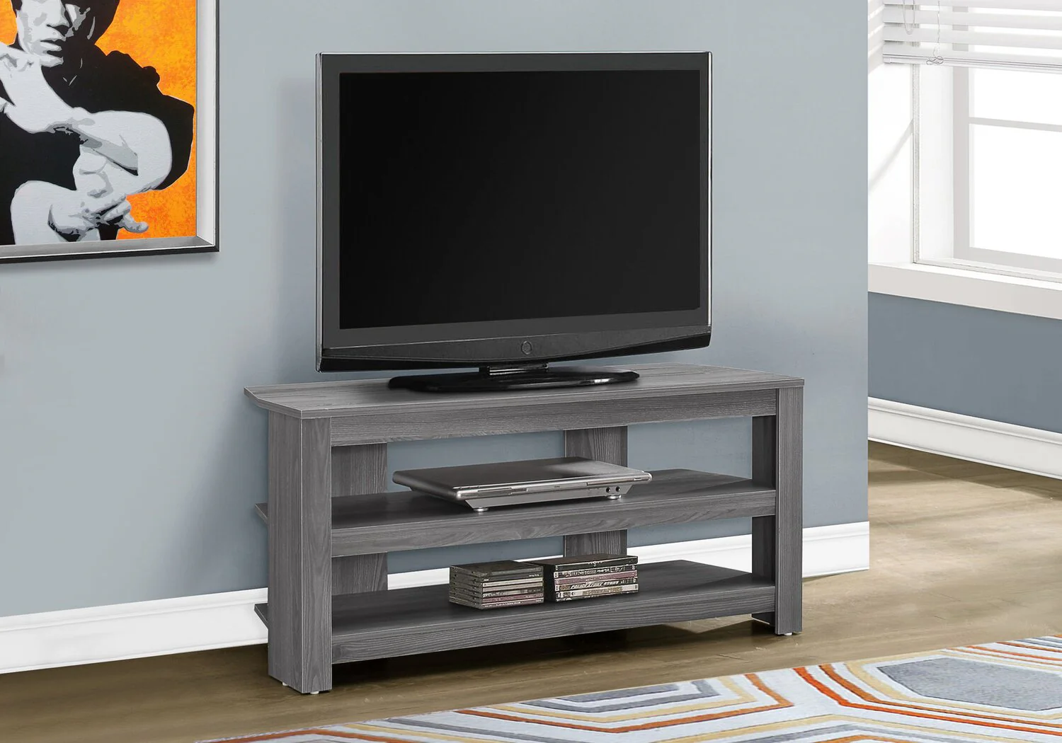 Marjan 42" Corner TV Stand - Grey - Image 3