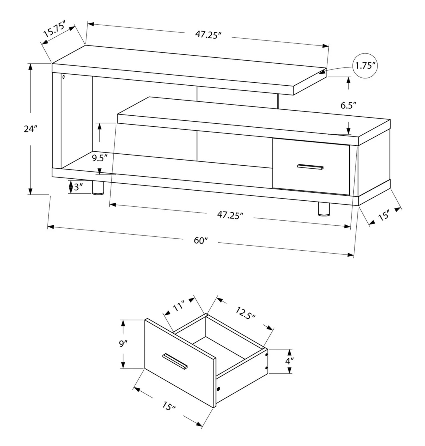 Markwick 60" TV Stand - White - Image 4