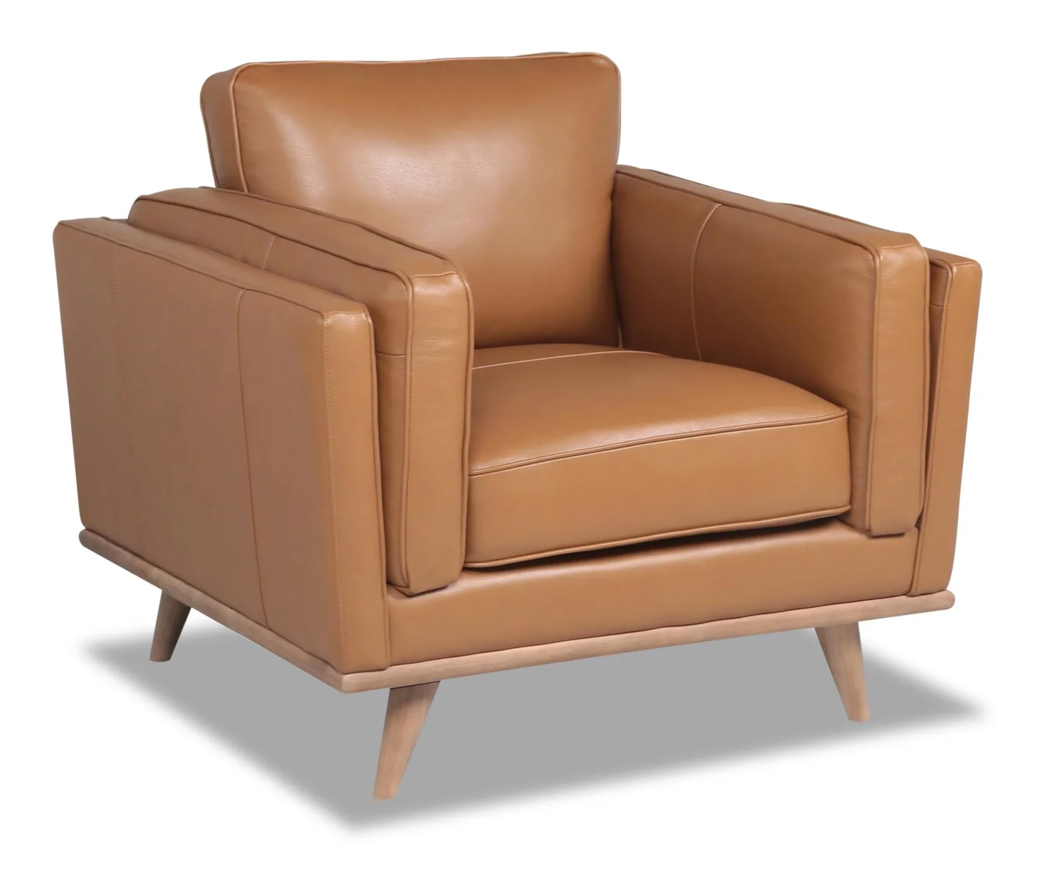 Marlott Top-Grain Genuine Leather Chair - Caramel - Image 2