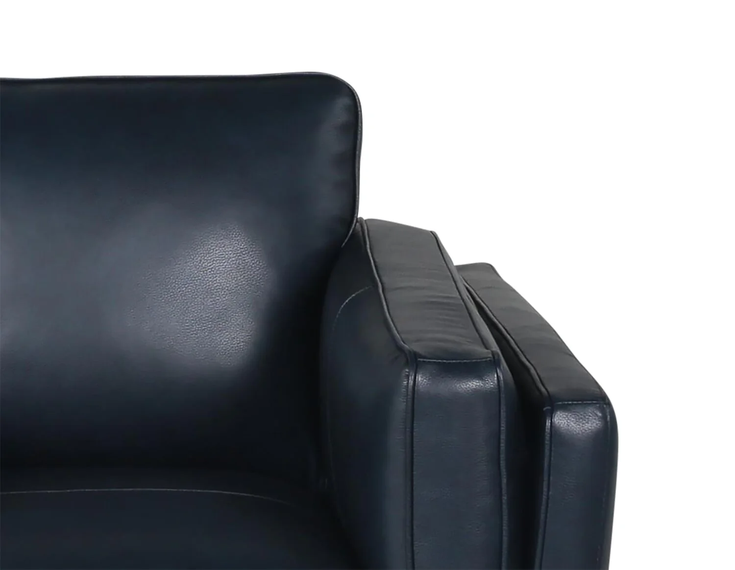 Marlott Top-Grain Genuine Leather Chair - Navy - Image 4