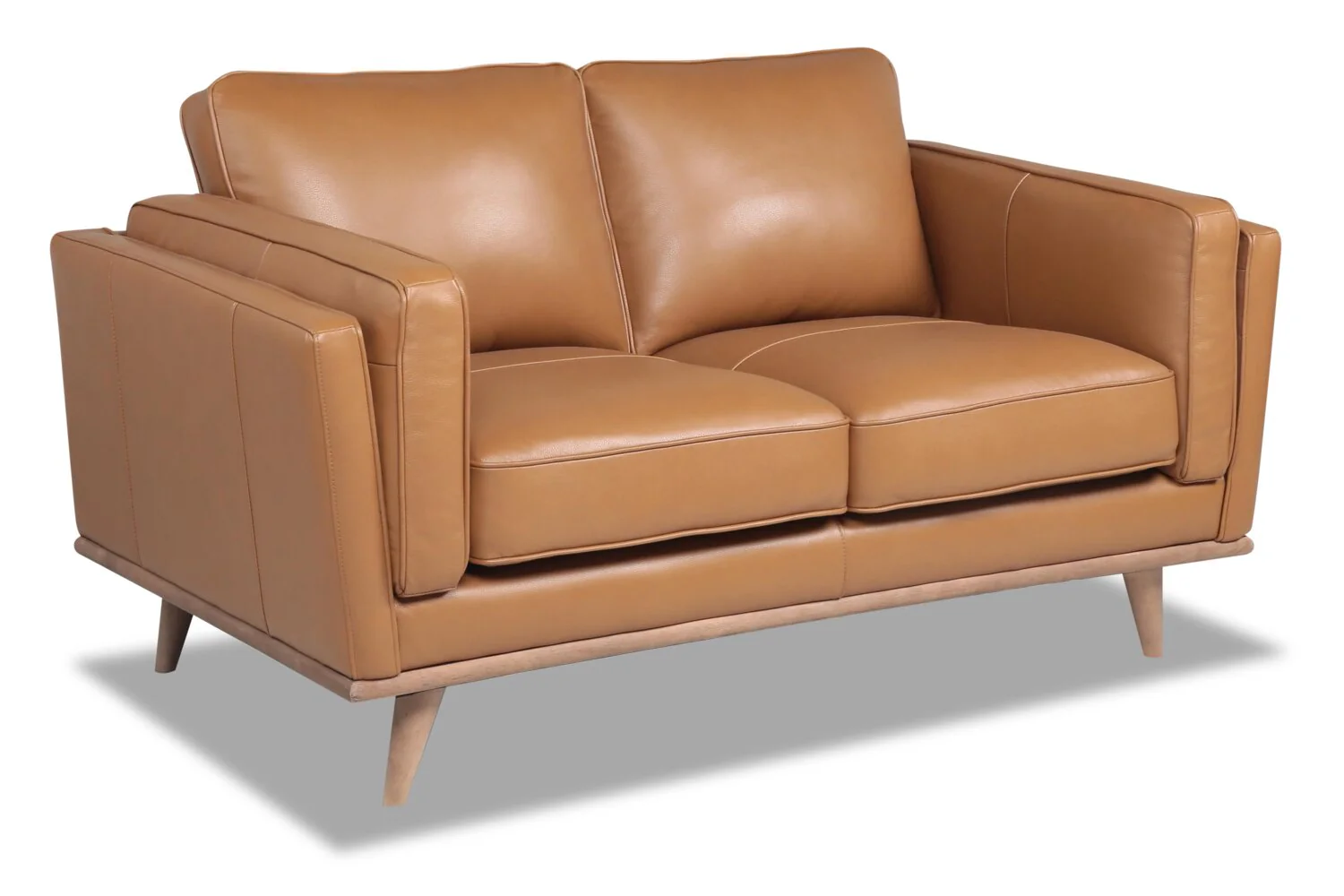 Marlott Top-Grain Genuine Leather Loveseat - Caramel - Image 2