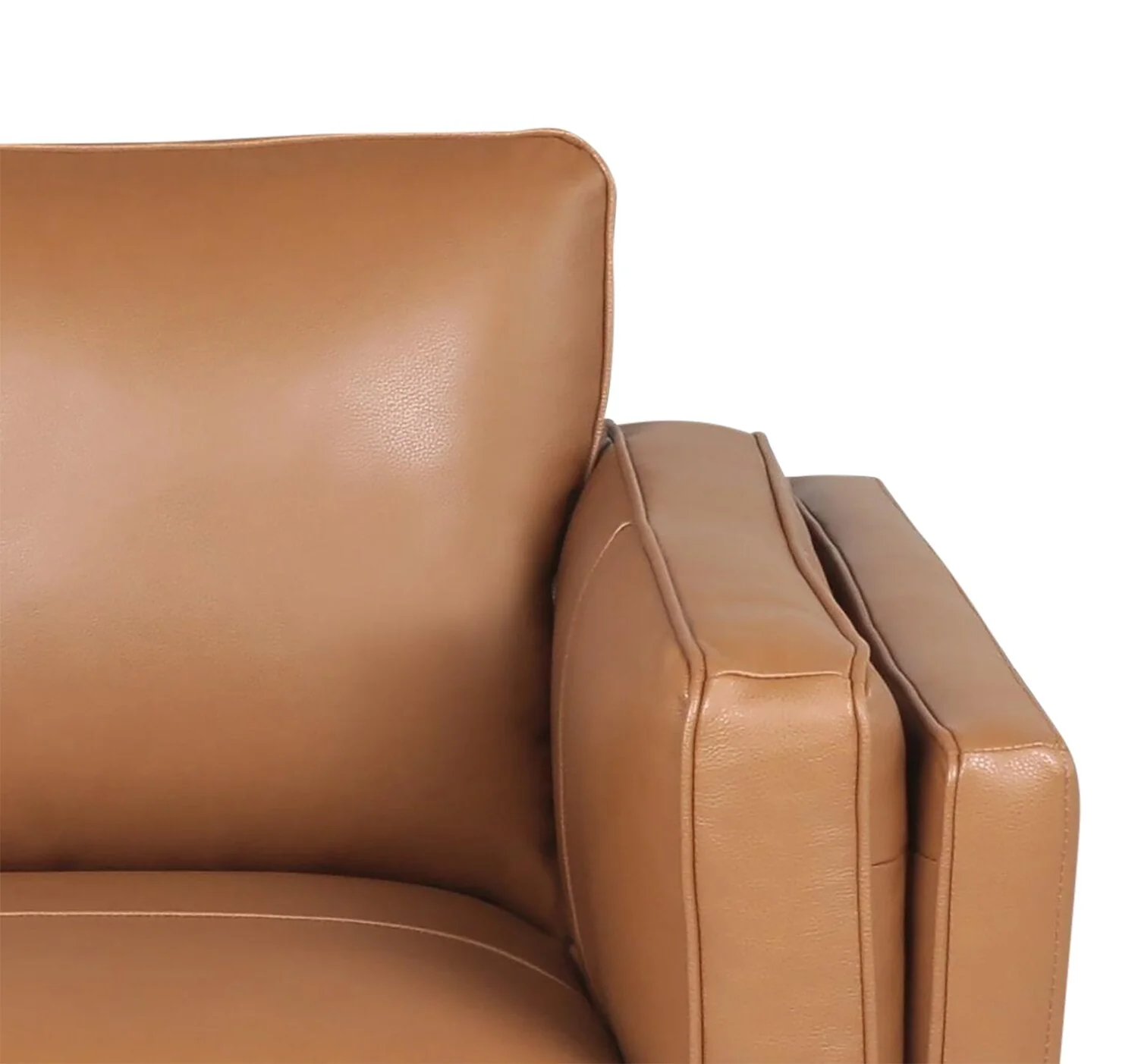 Marlott Top-Grain Genuine Leather Loveseat - Caramel - Image 5
