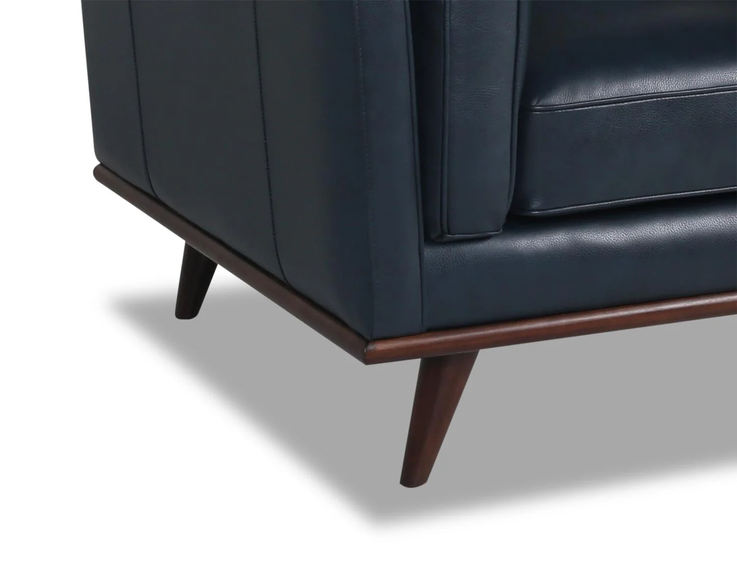 Marlott Top-Grain Genuine Leather Loveseat - Navy - Image 5