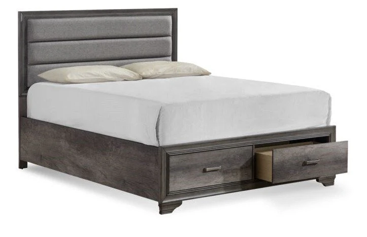Matilda 6-Piece Queen Storage Bedroom Package - Weathered Grey - Image 2