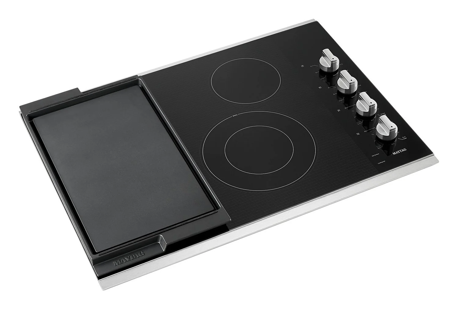 Maytag 30" Electric Cooktop with Reversible Grill and Griddle - MEC8830HS - Image 2