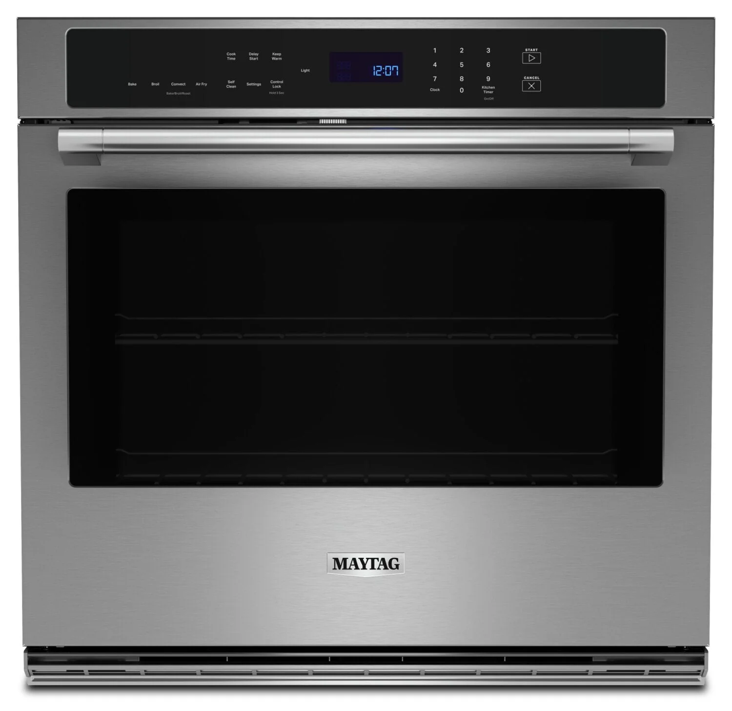 Maytag 4.3 Cu. Ft. Single Wall Oven with Air Fry and Basket - MOES6027LZ