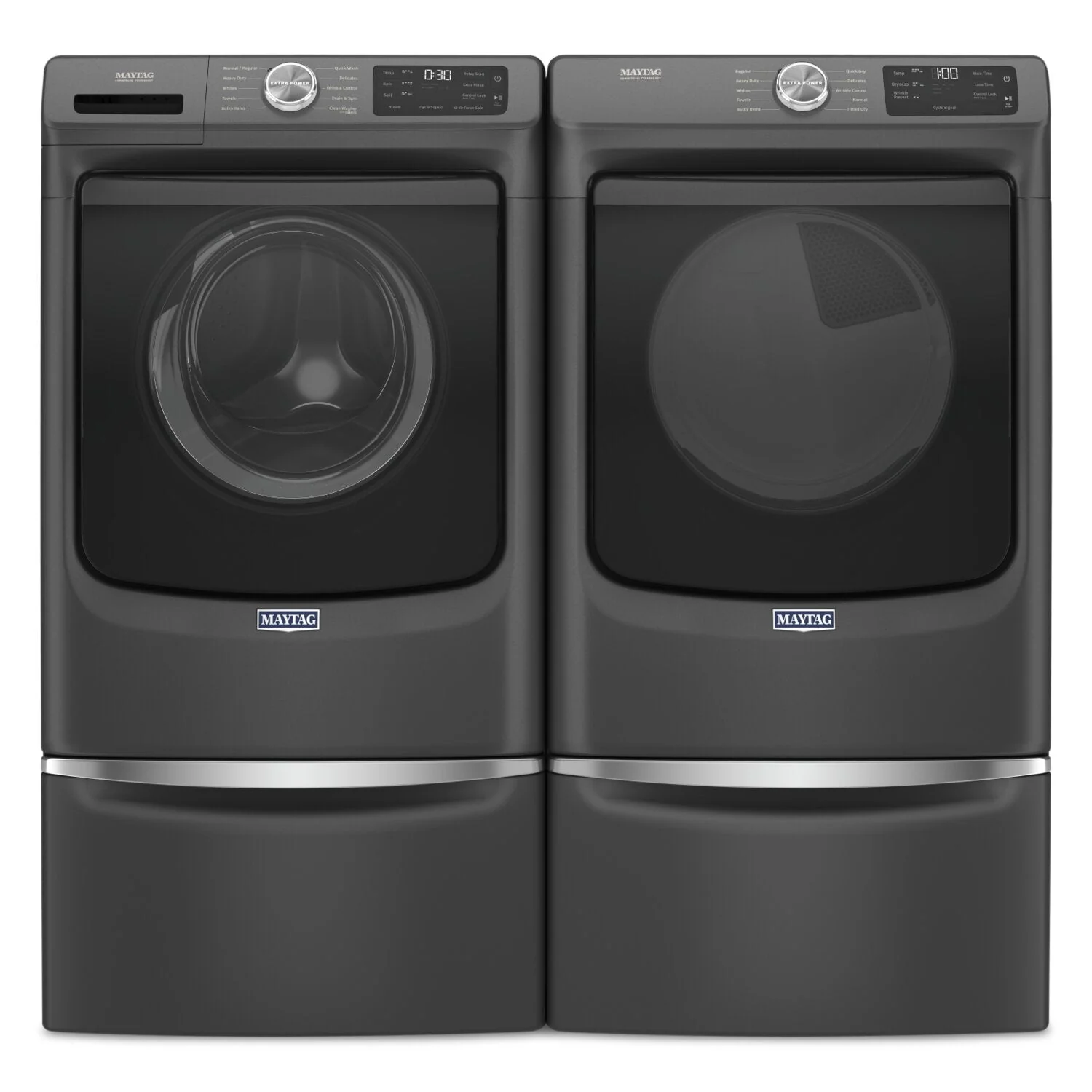 Maytag 5.2 Cu. Ft. Front-Load Washer and 7.3 Cu. Ft. Electric Dryer with Extra Power - MHW5630B/YMED563B - Image 3