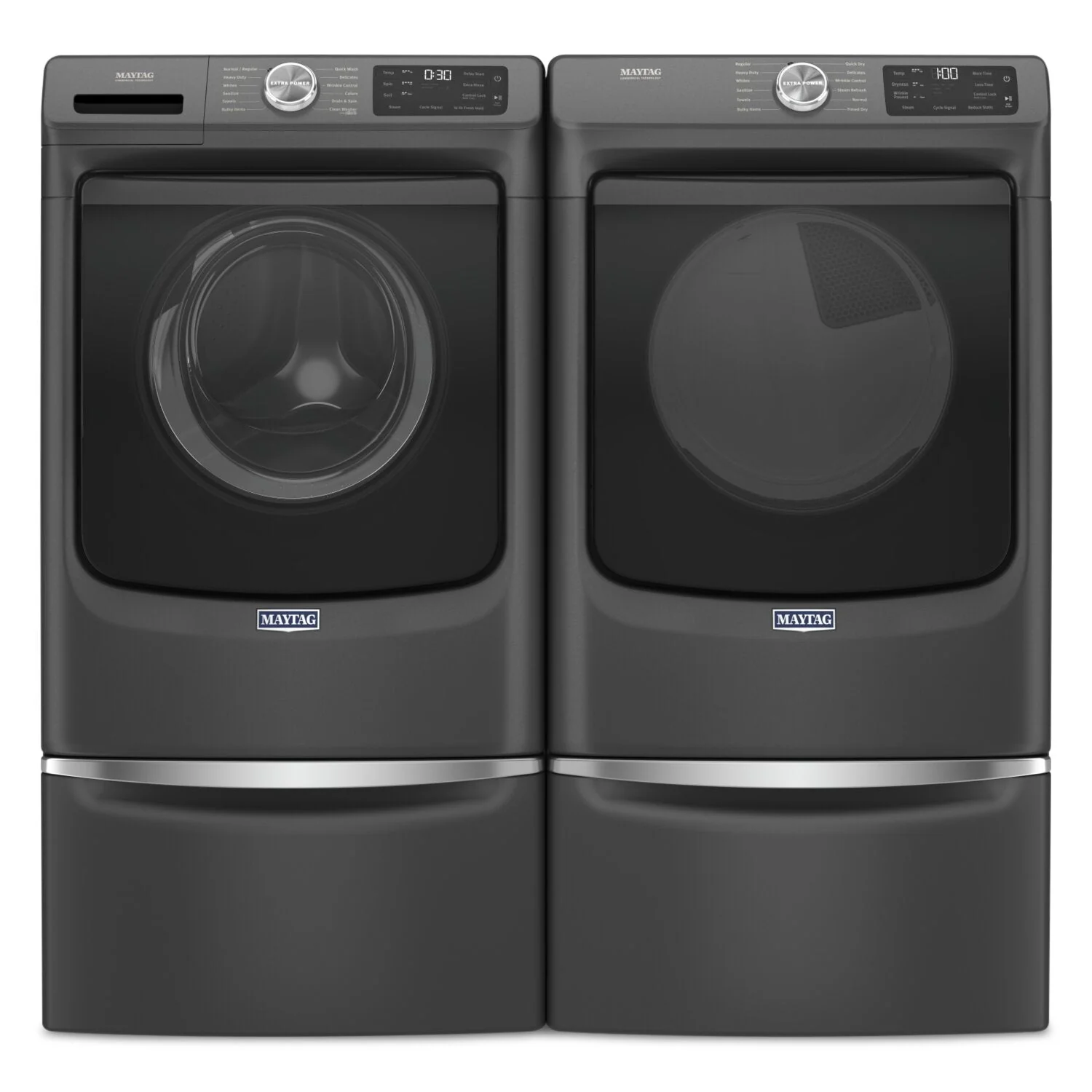 Maytag 5.5 Cu. Ft. Front-Load Washer and 7.3 Cu. Ft. Electric Dryer with Extra Power - MHW6630B/YMED663B - Image 3